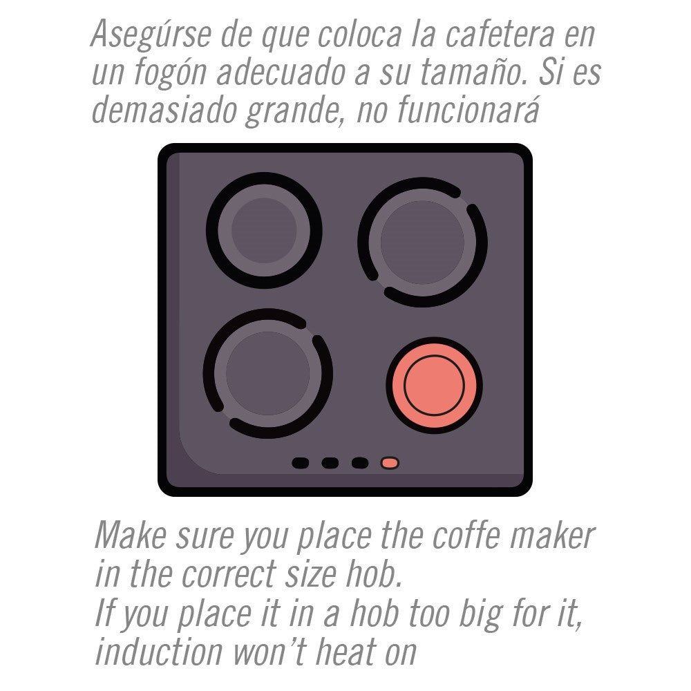 Cafetière italienne à induction noire avec détails en bois