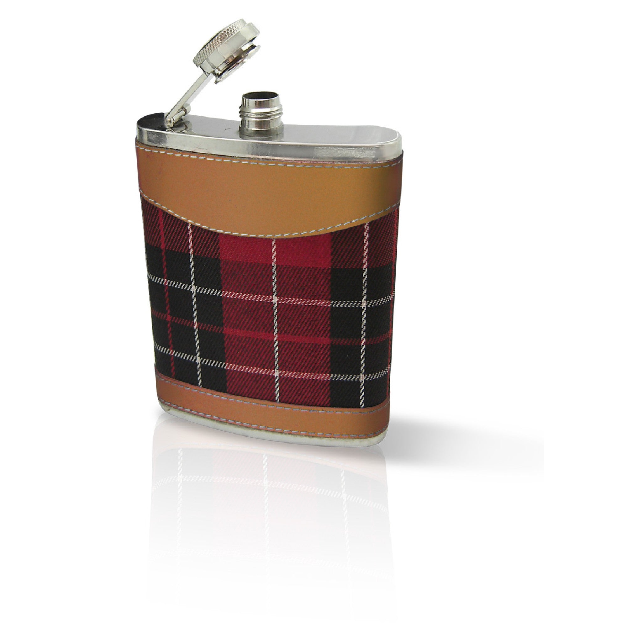 Petaca con embudo 6 OZ / Madera,7 OZ / Inox,8 OZ / Madera-Negro,8 OZ / Corcho,8 OZ / Cuadro Escoces,8 OZ / Piel