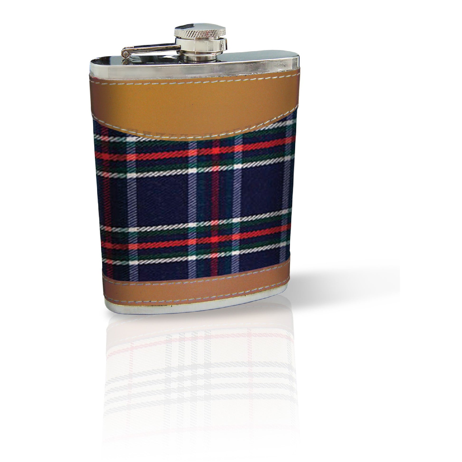 Petaca con embudo 8 OZ / Cuadro Escoces