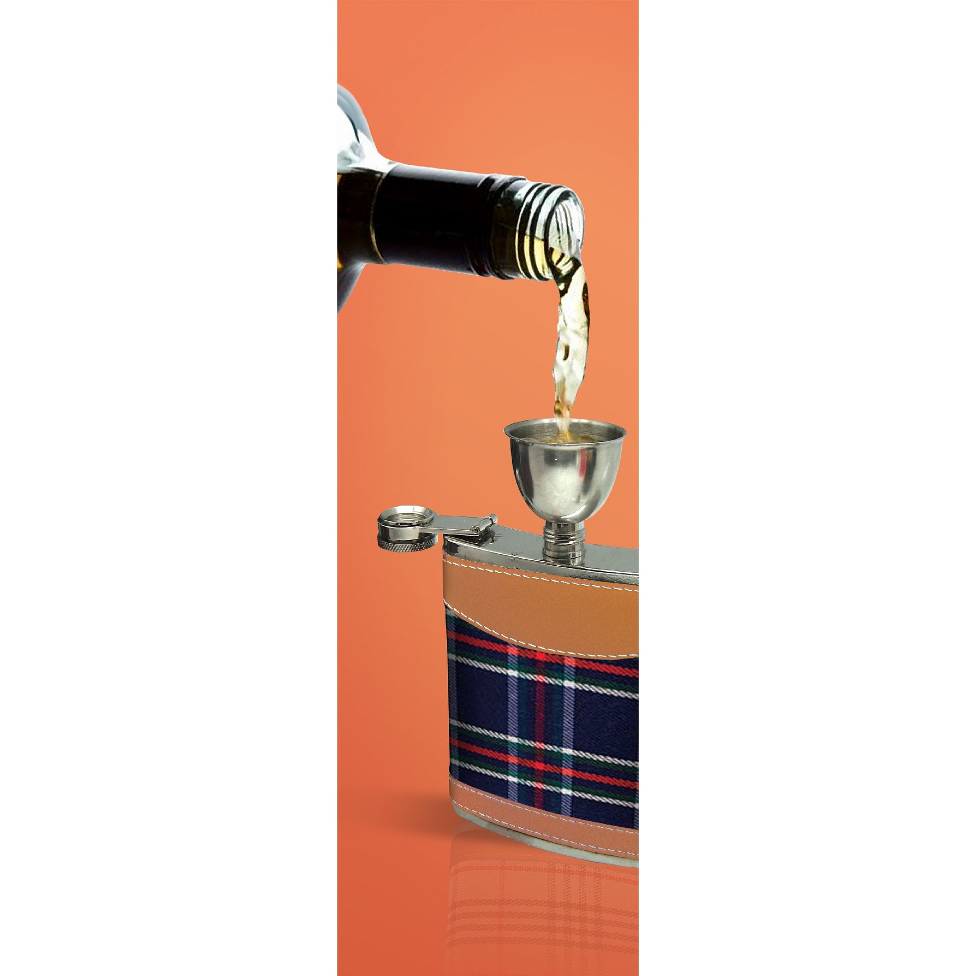 Petaca con embudo 6 OZ / Madera,7 OZ / Inox,8 OZ / Madera-Negro,8 OZ / Corcho,8 OZ / Cuadro Escoces,8 OZ / Piel