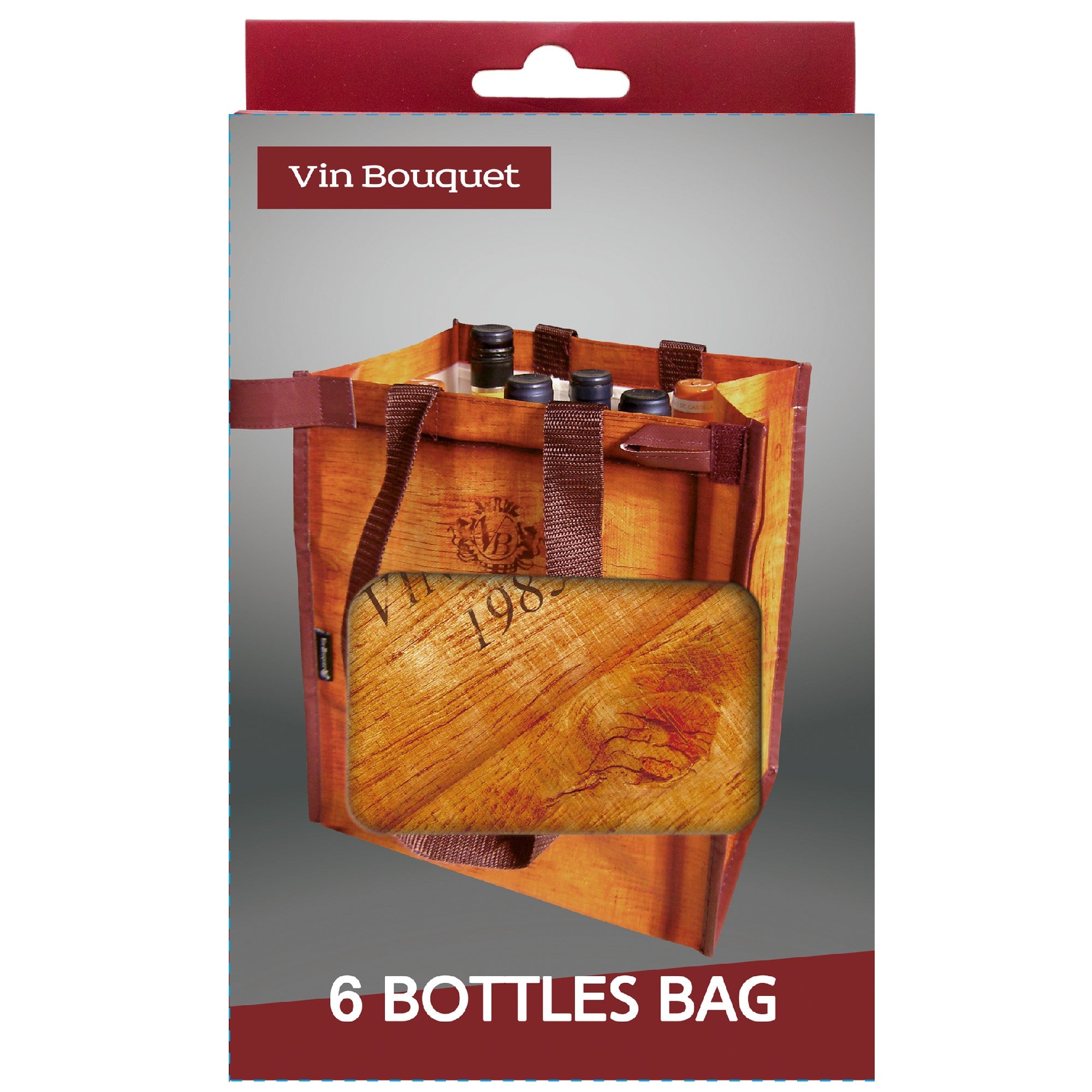 Bolsa transporte botellas diseño vintage 6 unidades