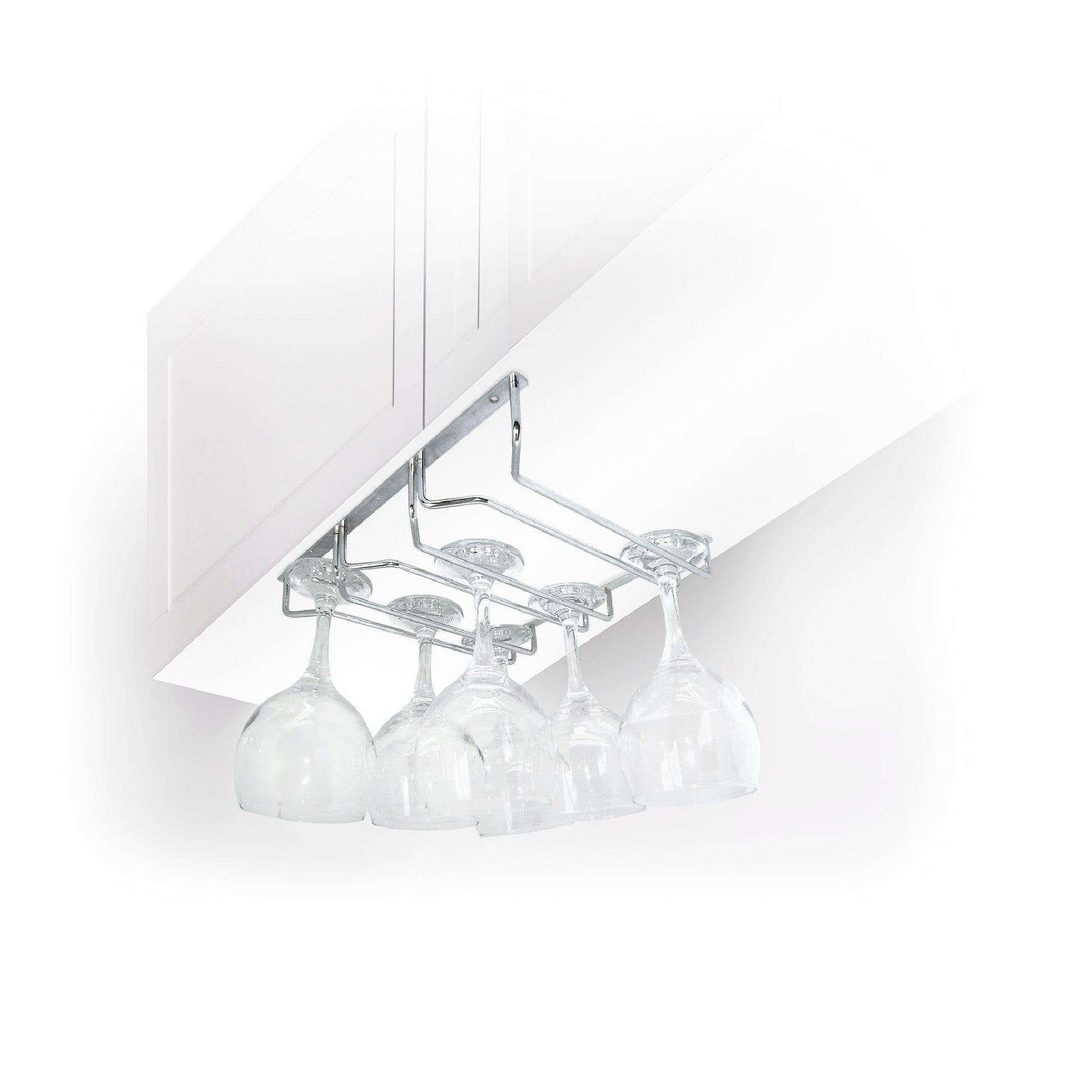 Soporte plateado para copas de vino de acero inoxidable