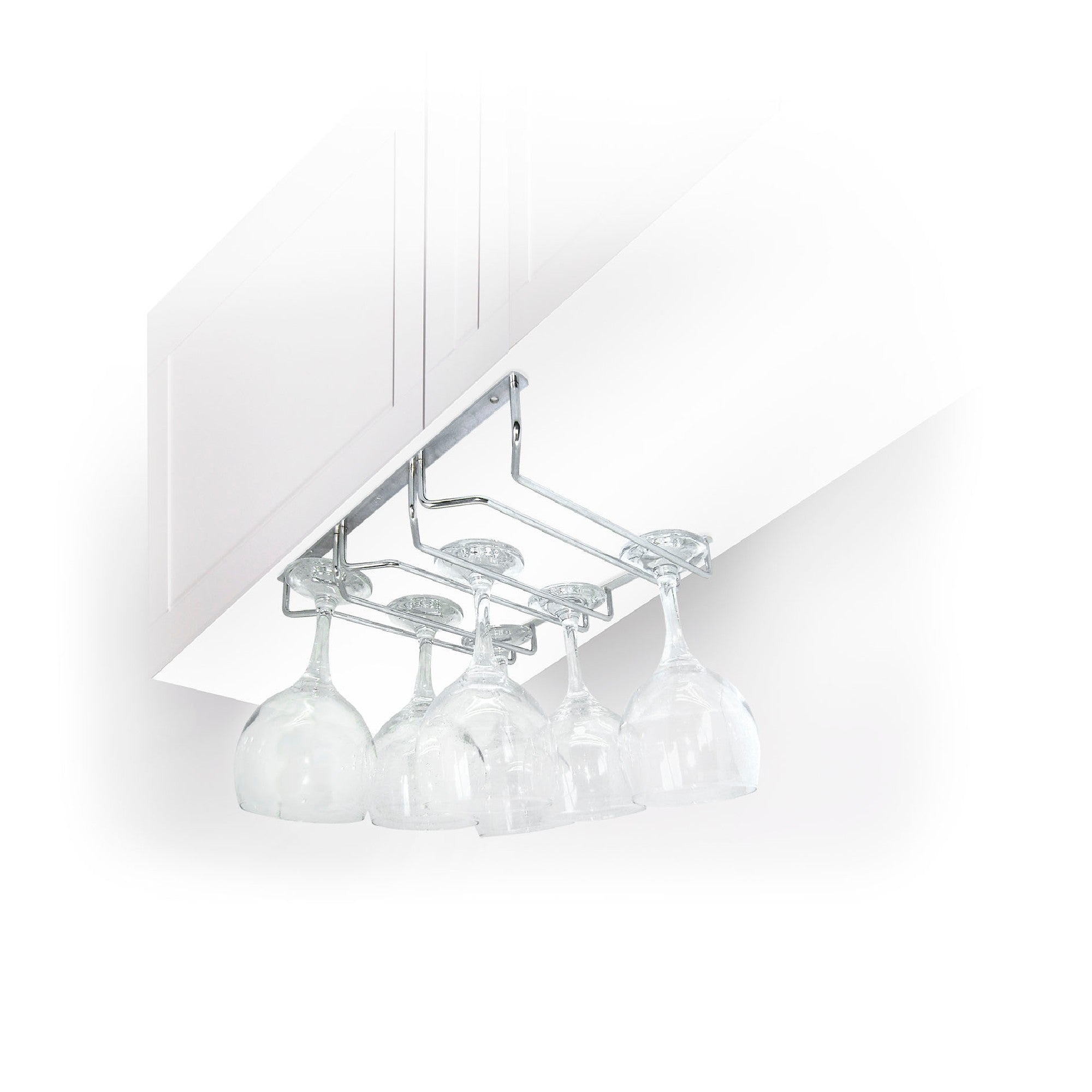 Soporte plateado para copas de vino de acero inoxidable