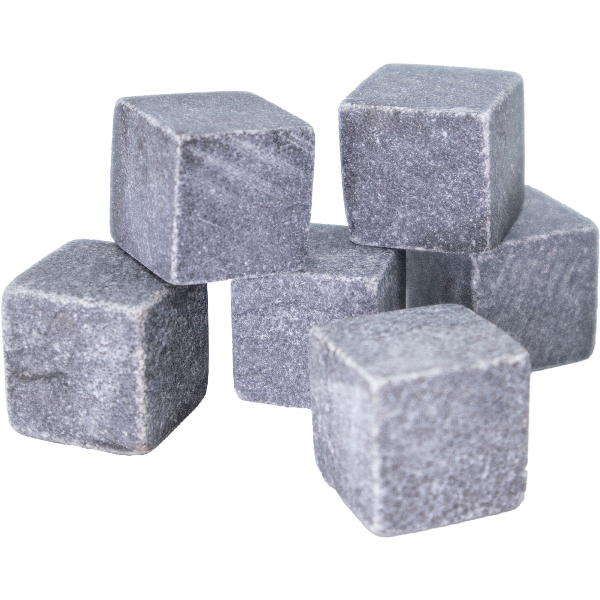 Set de whiskey con copas y piedras en caja de madera