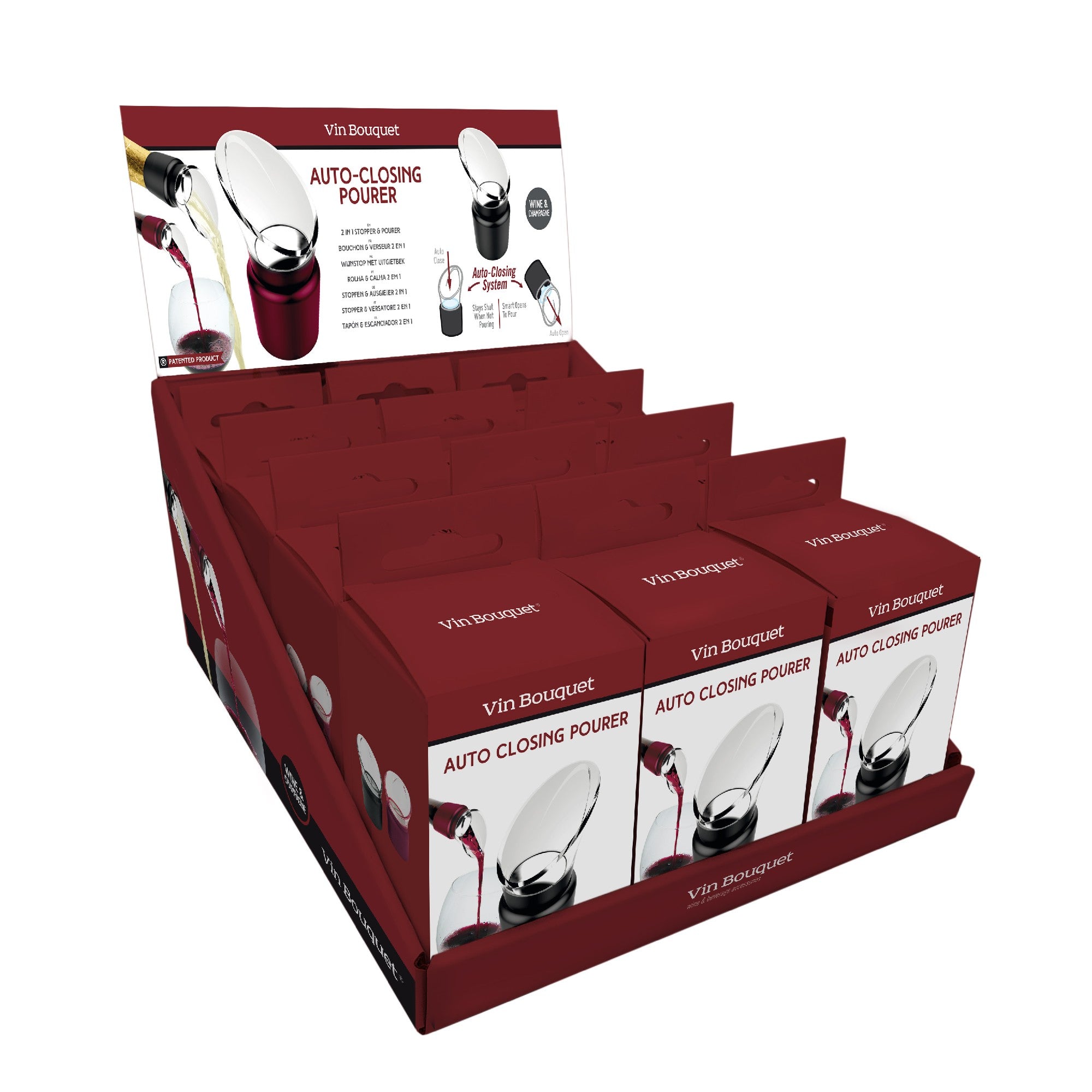 Tapón vertedor antigoteo con cierre automático 2 uds