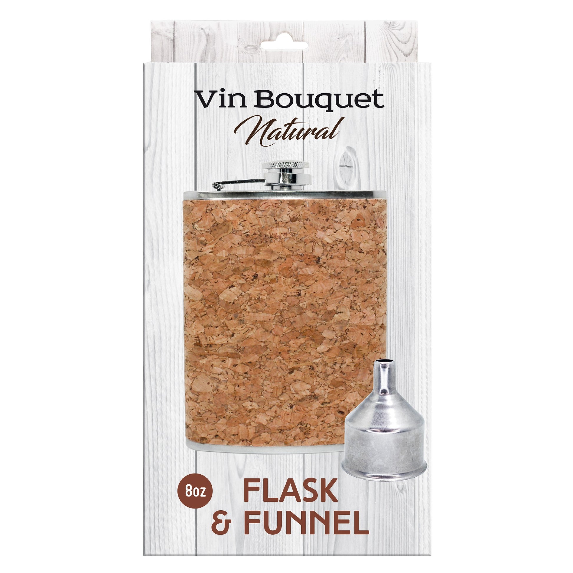 Petaca con embudo 6 OZ / Madera,7 OZ / Inox,8 OZ / Madera-Negro,8 OZ / Corcho,8 OZ / Cuadro Escoces,8 OZ / Piel