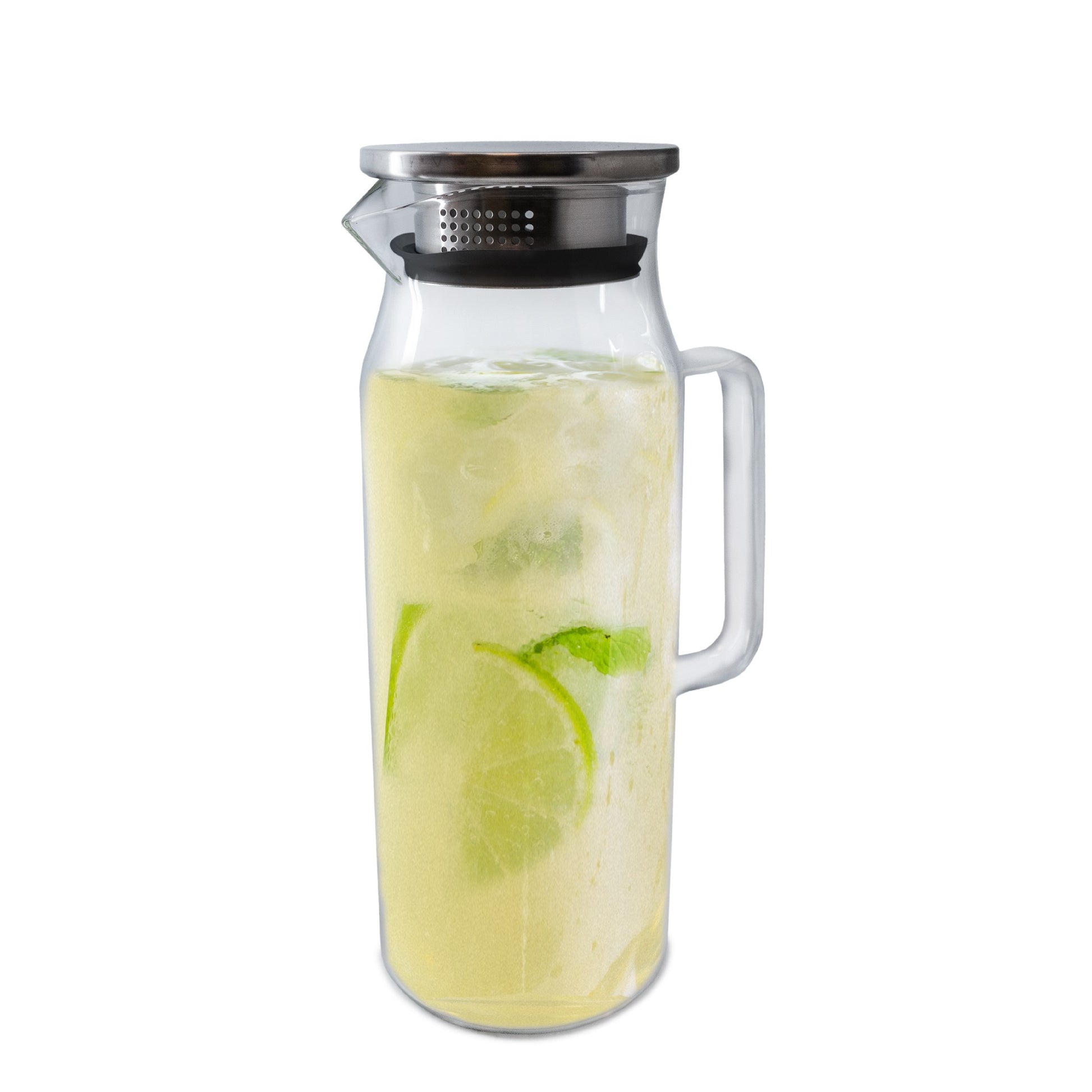 Jarra Cristal 1,5L con Asa y Filtro Inox