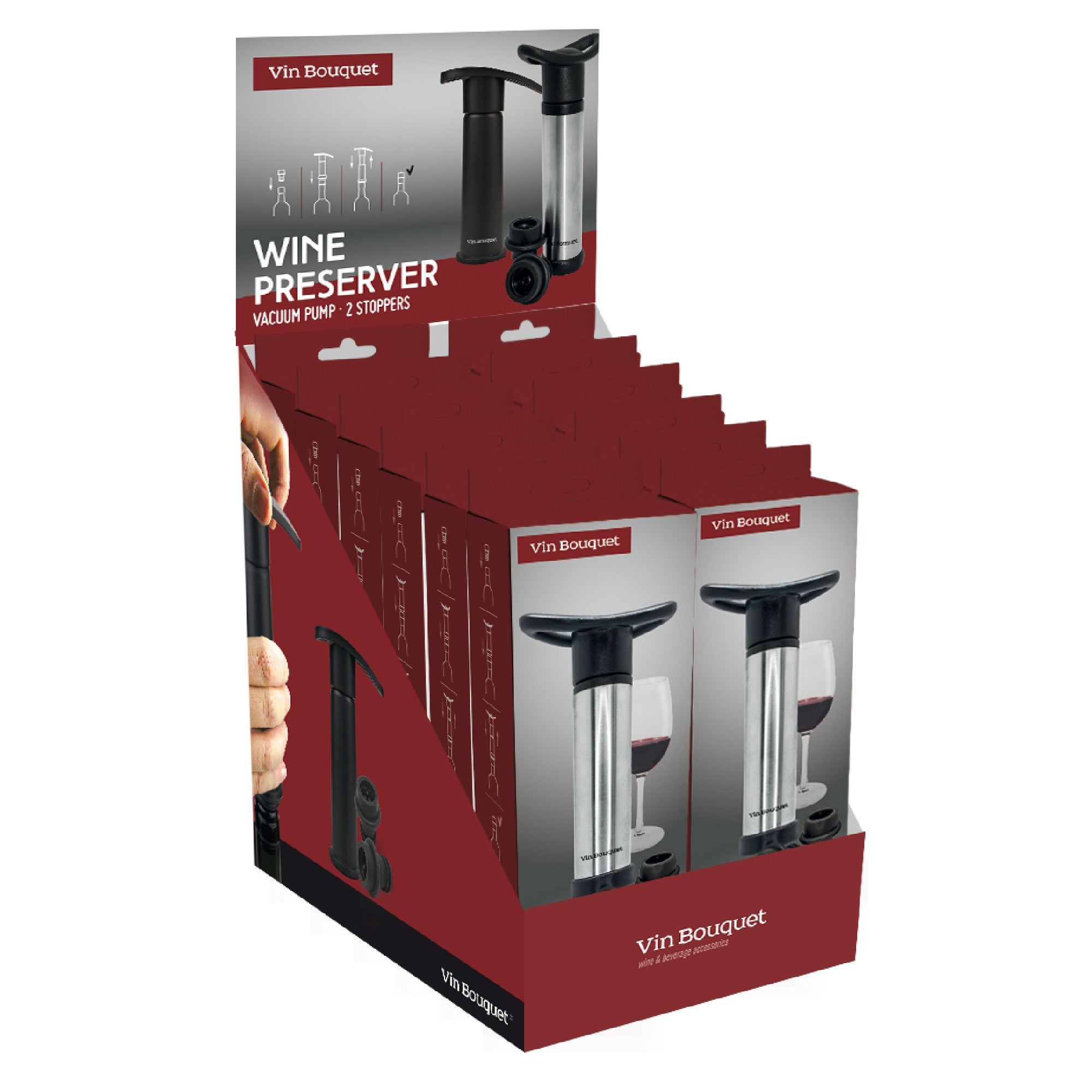 Bomba de Vacío Manual con 2 Tapones