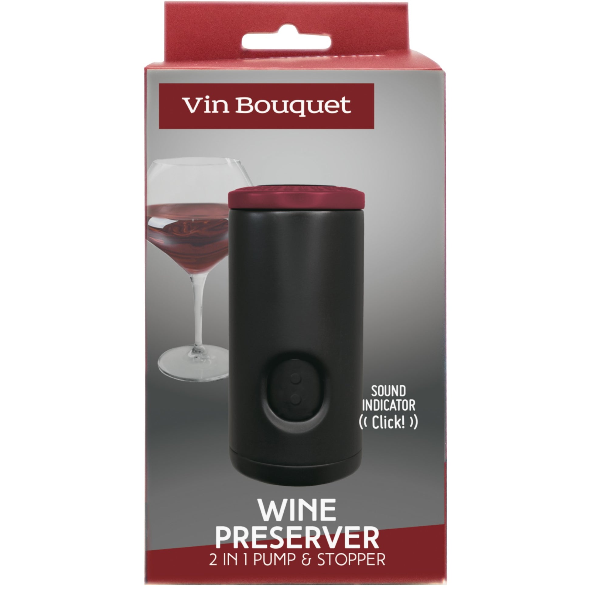 Tapón conservador de vino con indicador de sonido