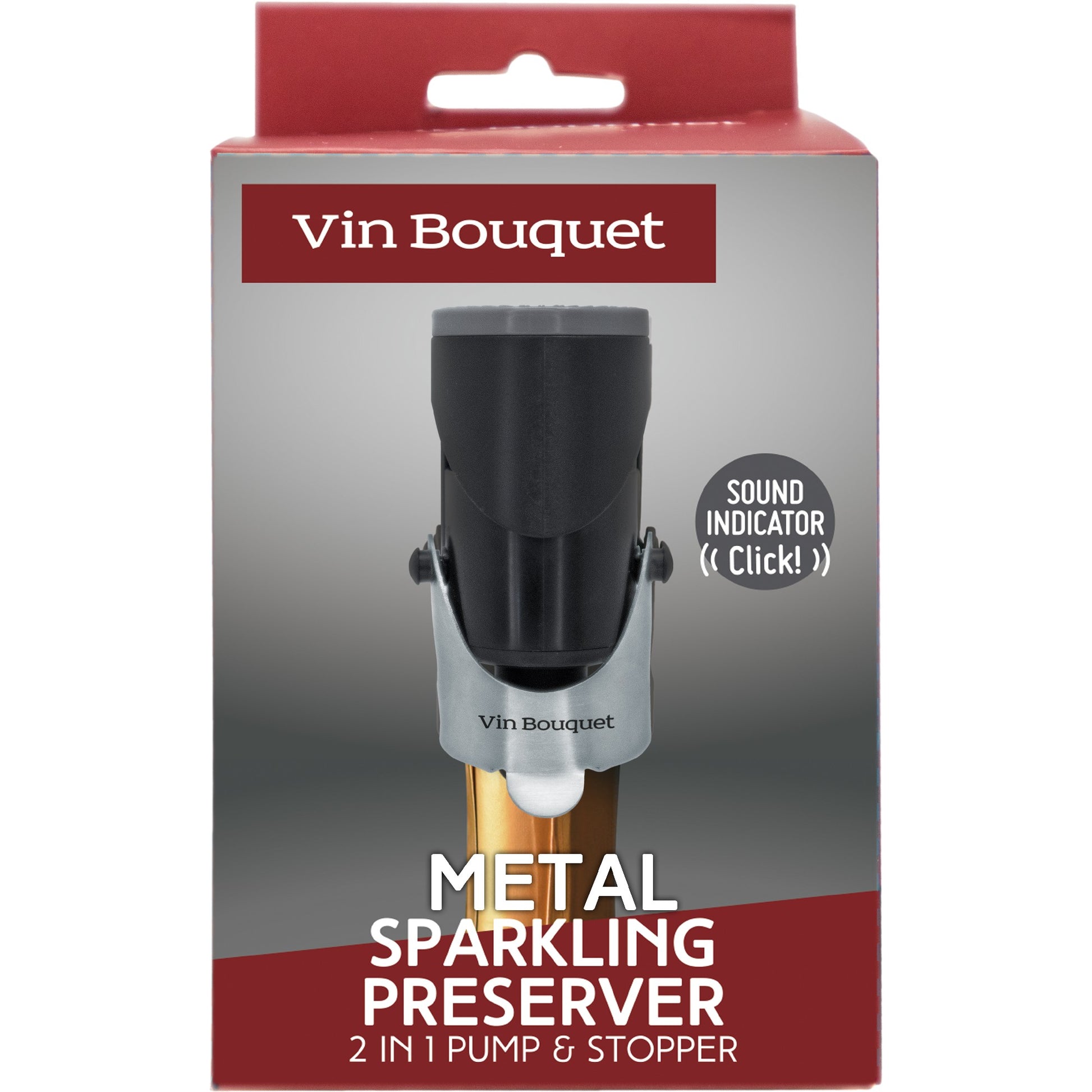 Tapón conservador de cava con indicador de sonido Plateado,Negro