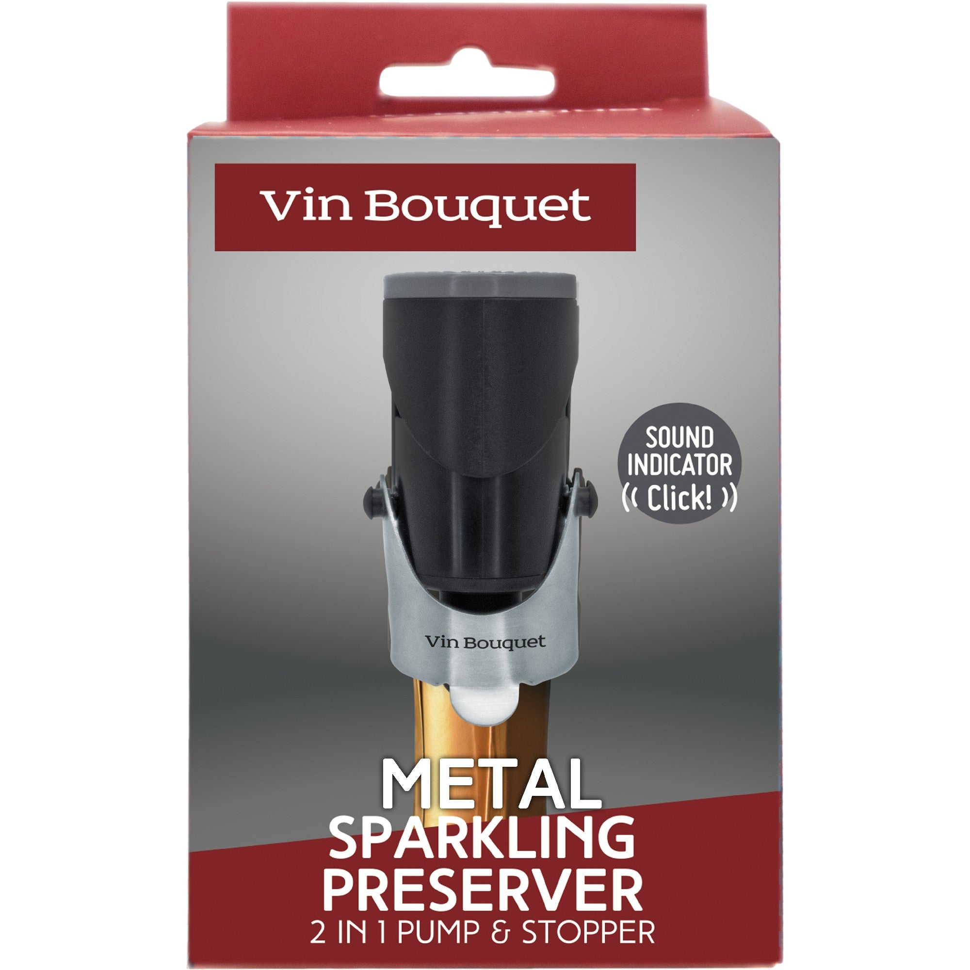 Tapón conservador de cava con indicador de sonido Plateado,Negro