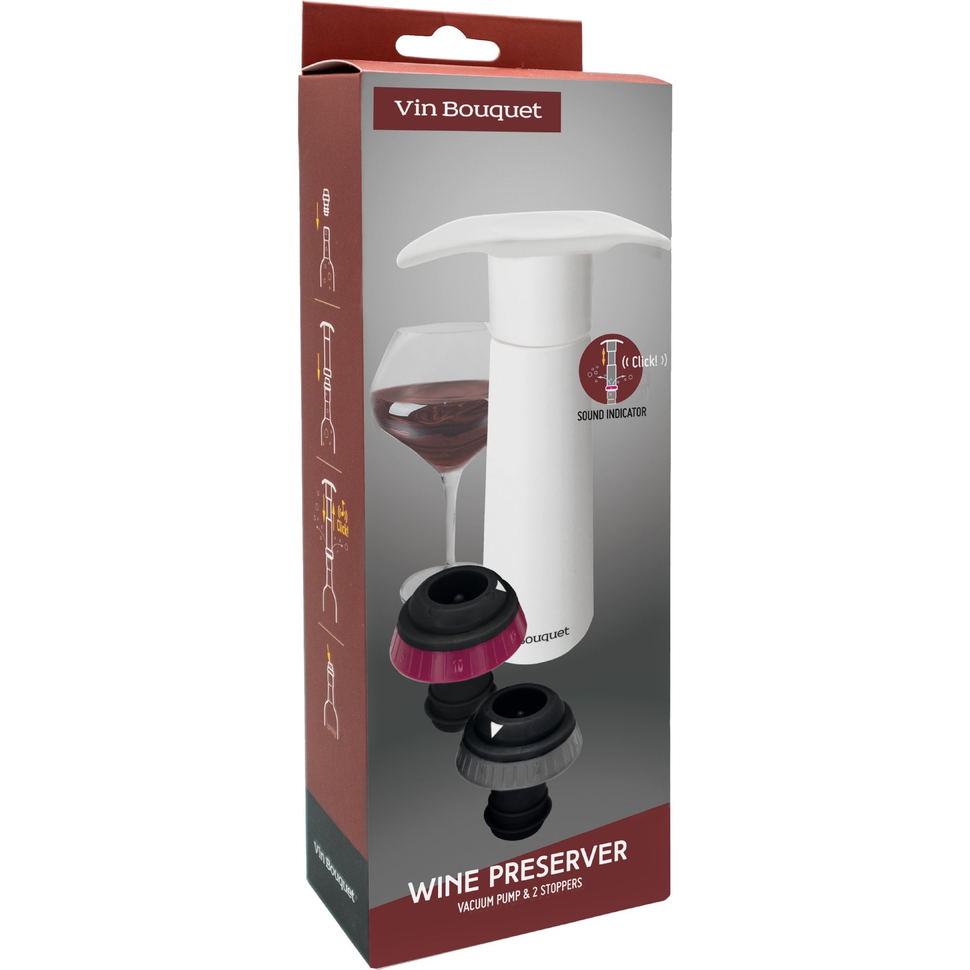 Bomba de Vacío Manual con Indicador de Sonido "Click" Negro / 2 Tapones,Negro / 4 Tapones,Blanco / 2 Tapones,Plateado / 2 Tapones