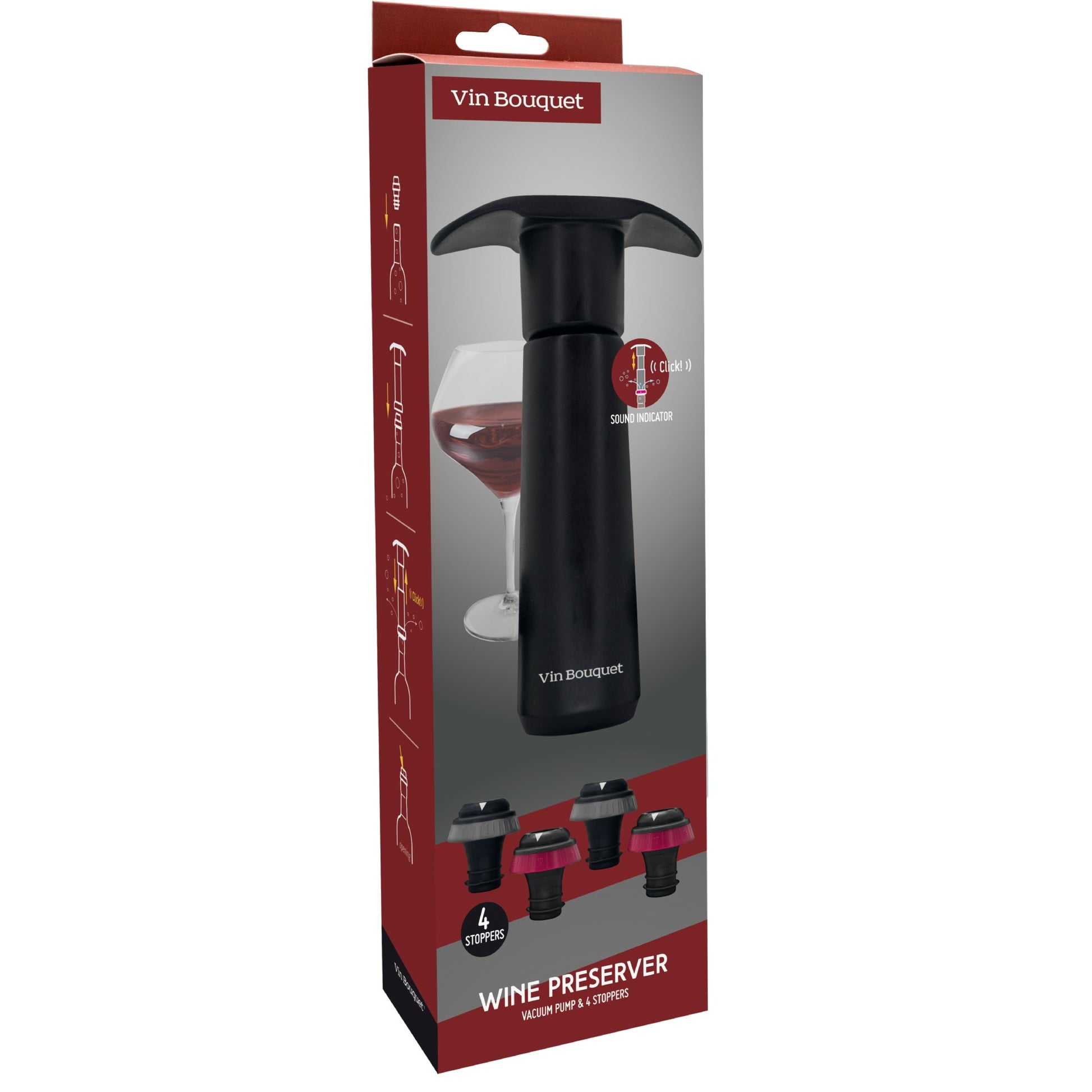 Bomba de Vacío Manual con Indicador de Sonido "Click" Negro / 2 Tapones,Negro / 4 Tapones,Blanco / 2 Tapones,Plateado / 2 Tapones