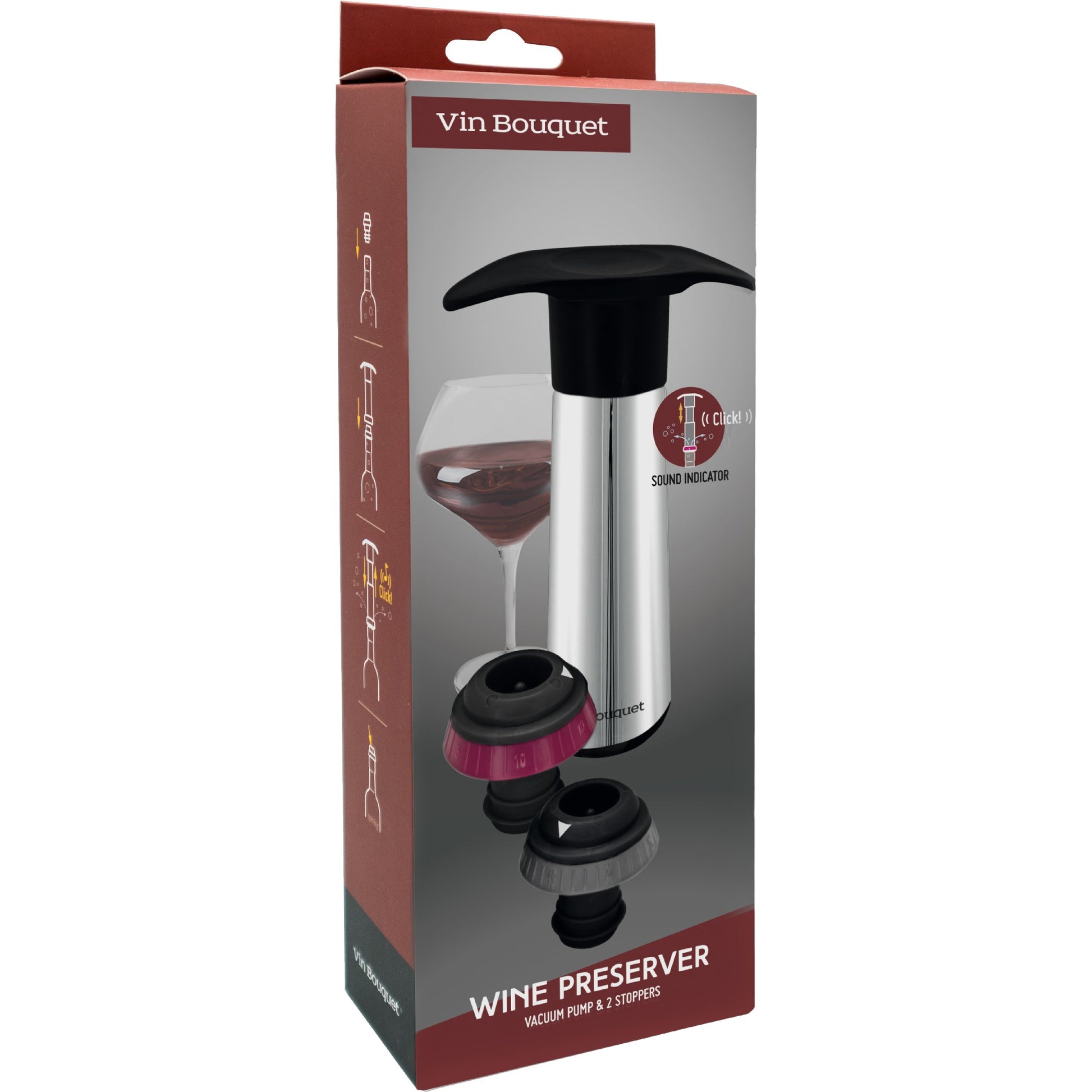 Bomba de Vacío Manual con Indicador de Sonido "Click" Negro / 2 Tapones,Negro / 4 Tapones,Blanco / 2 Tapones,Plateado / 2 Tapones