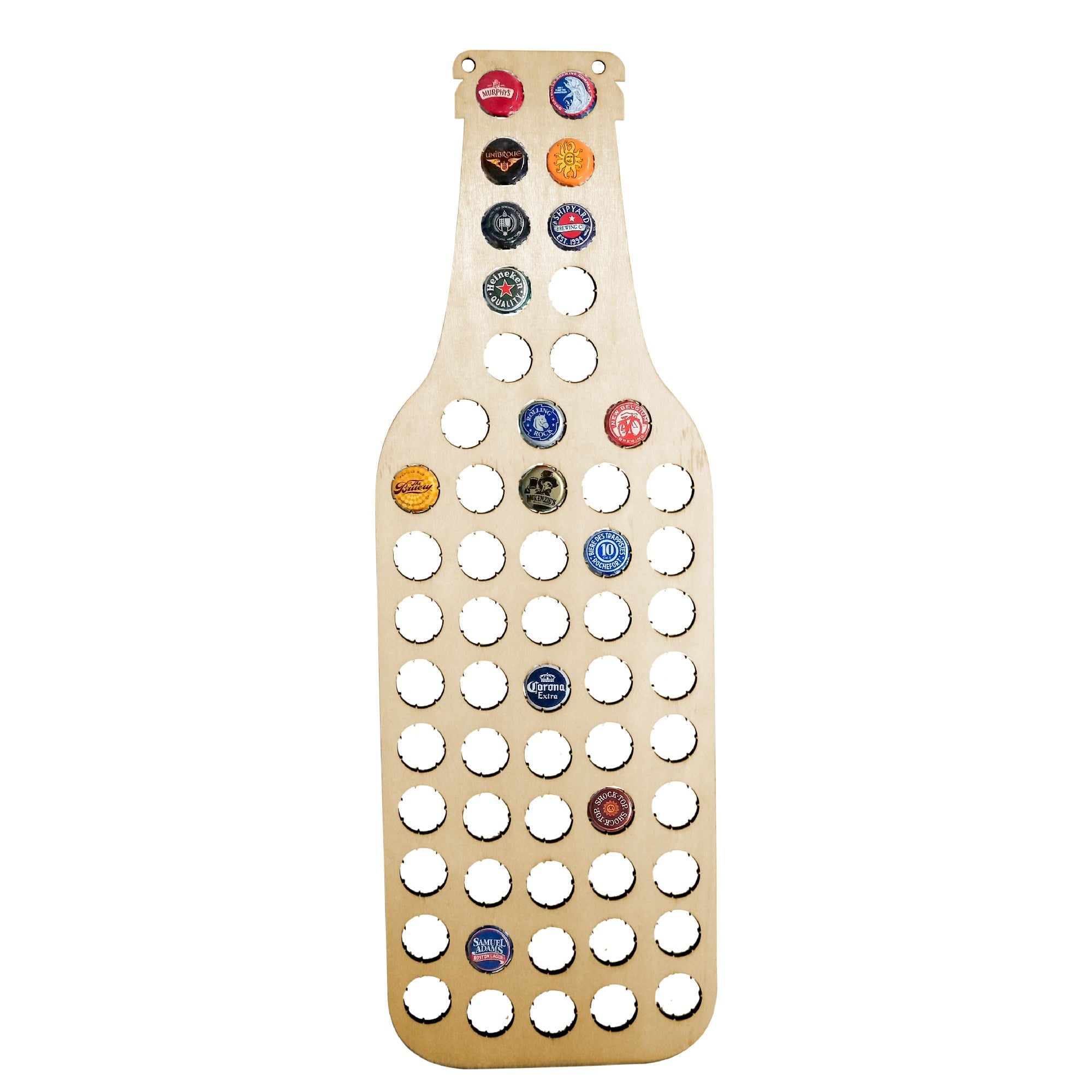 Botella Colector de Chapas en Madera