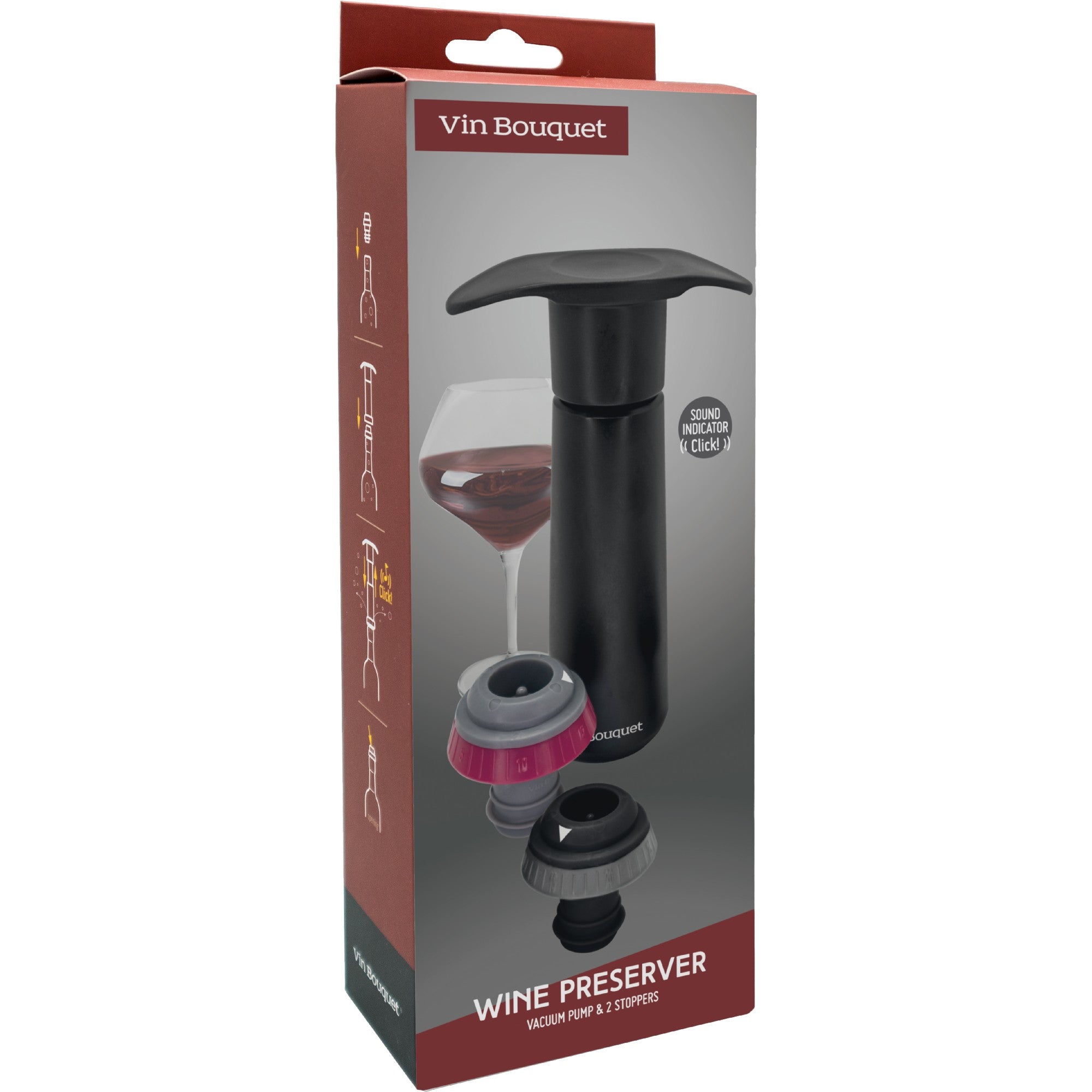 Bomba de Vacío Manual con Indicador de Sonido "Click" Negro / 2 Tapones,Negro / 4 Tapones,Blanco / 2 Tapones,Plateado / 2 Tapones