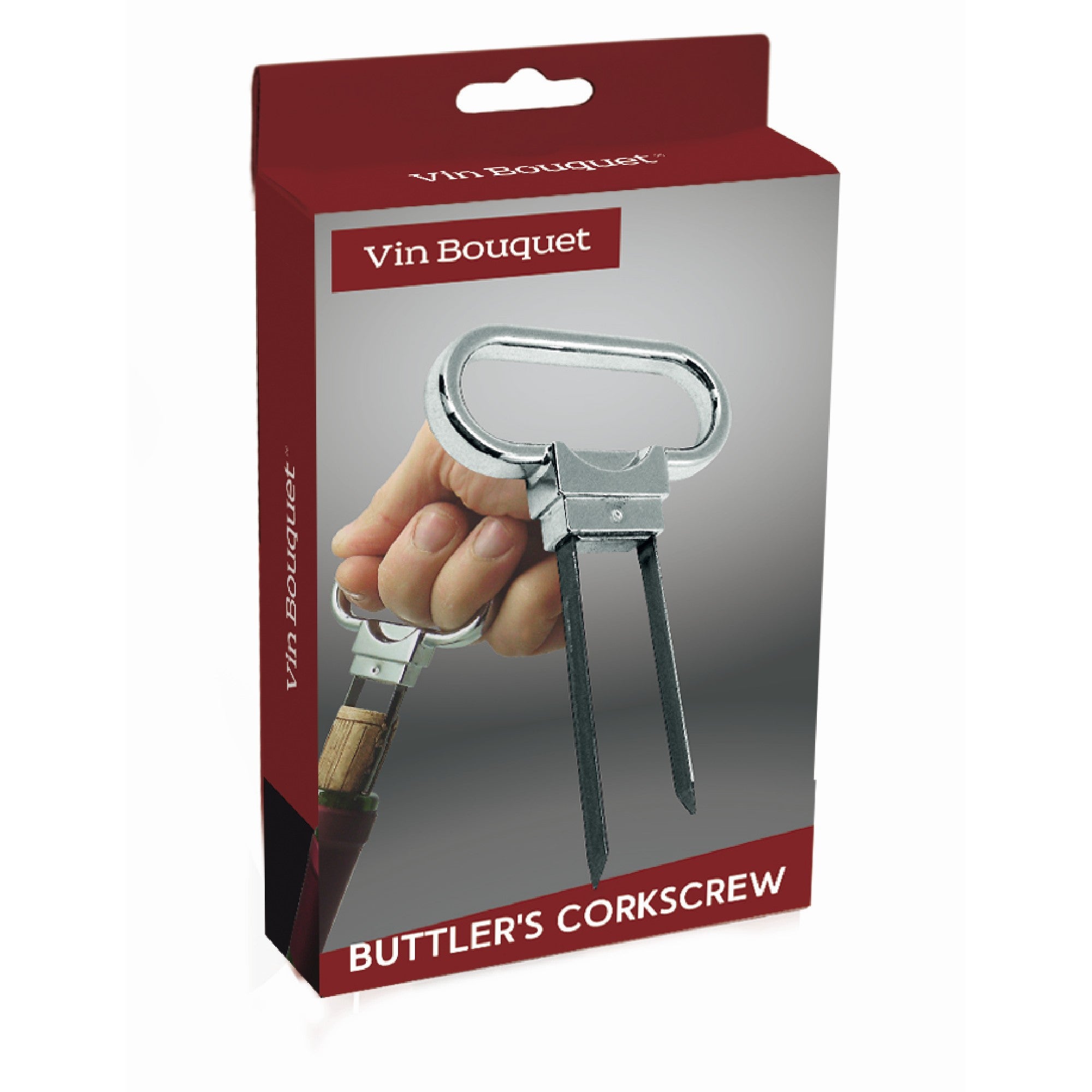 Sacacorchos mayordomo de láminas Madera-Negro,Plateado