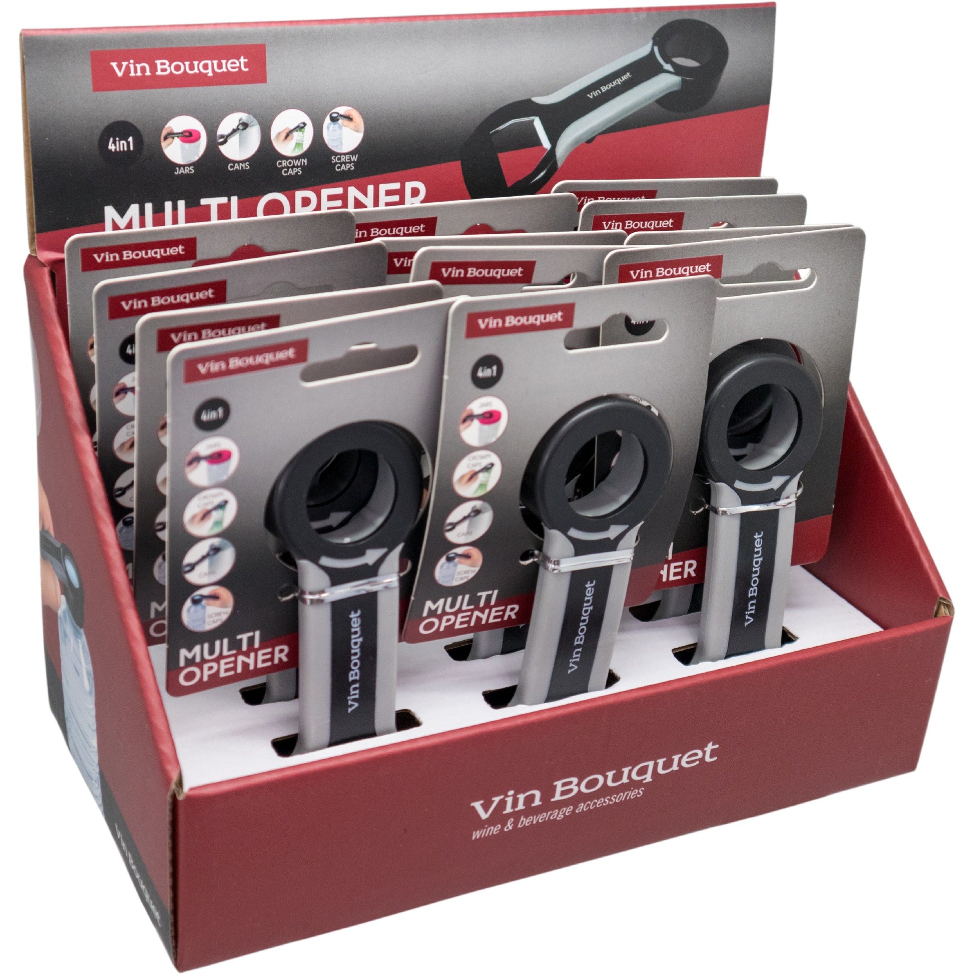 Abridor múltiple 4 en 1 para frascos y botellas