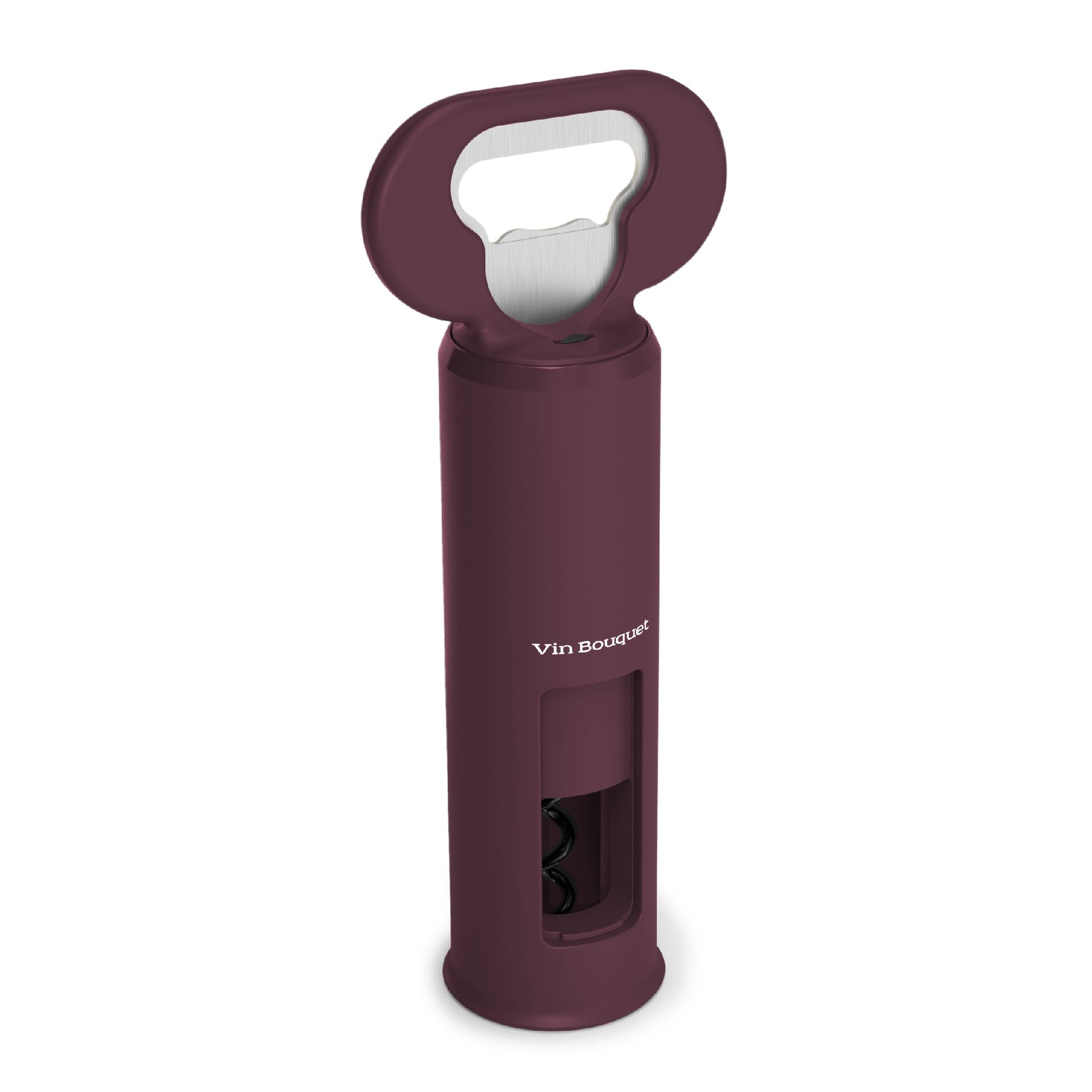 Abridor 3 en 1 sacacorchos y abrebotellas Negro,Granate