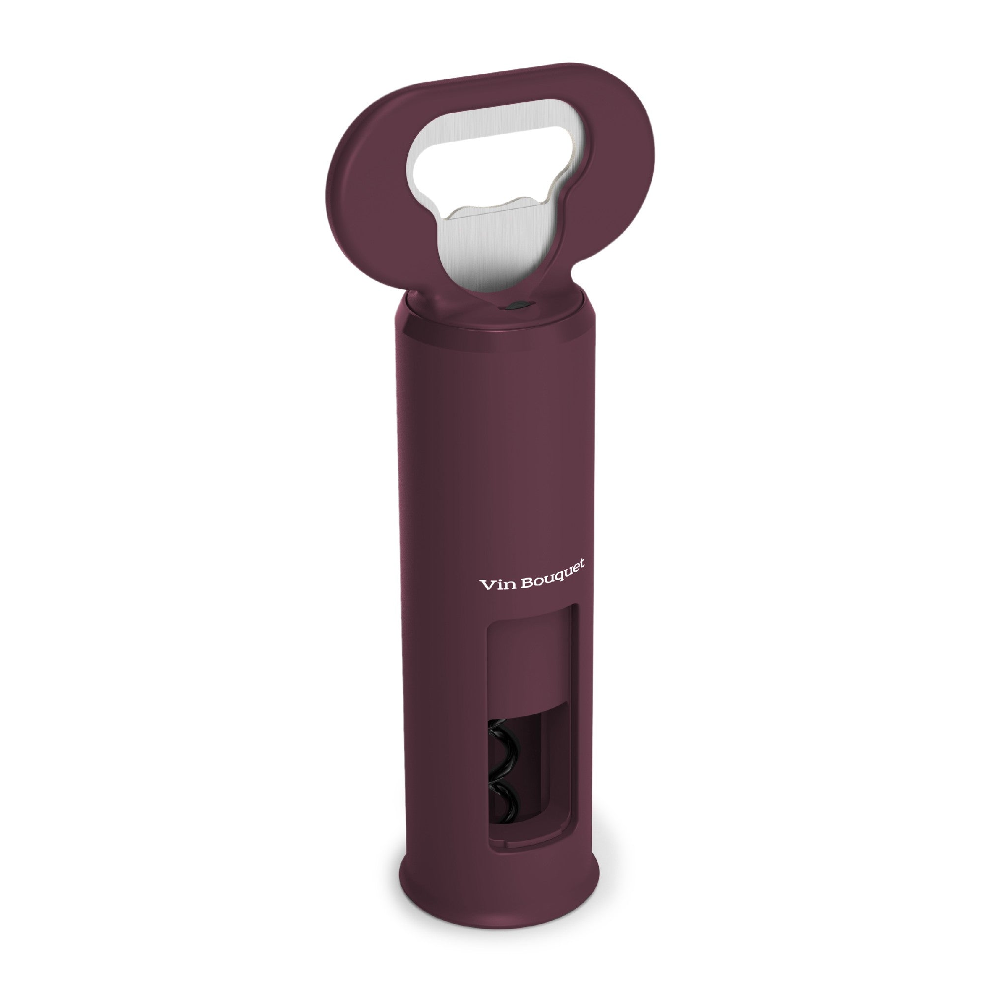 Abridor 3 en 1 sacacorchos y abrebotellas Negro,Granate