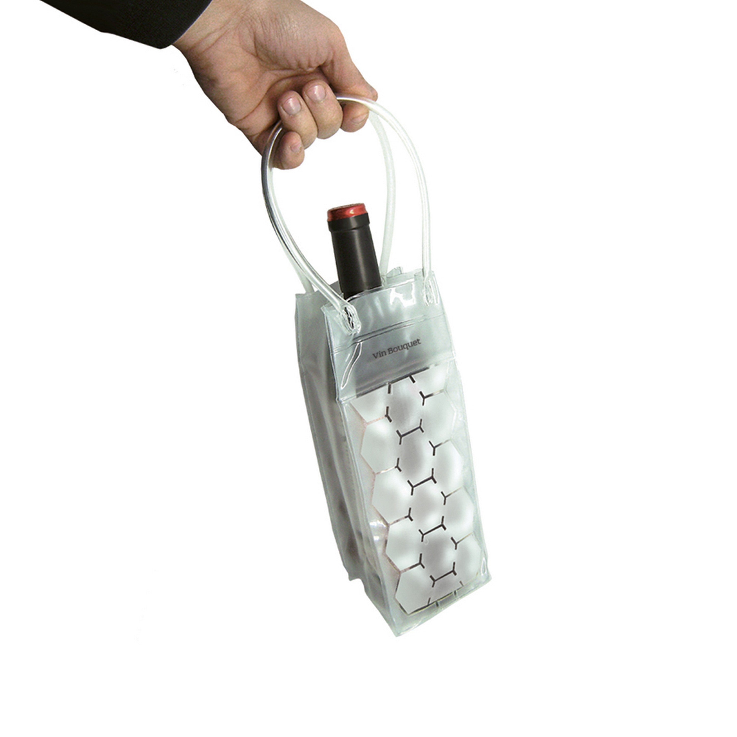 Bolsa enfriadora de gel transparente para botellas