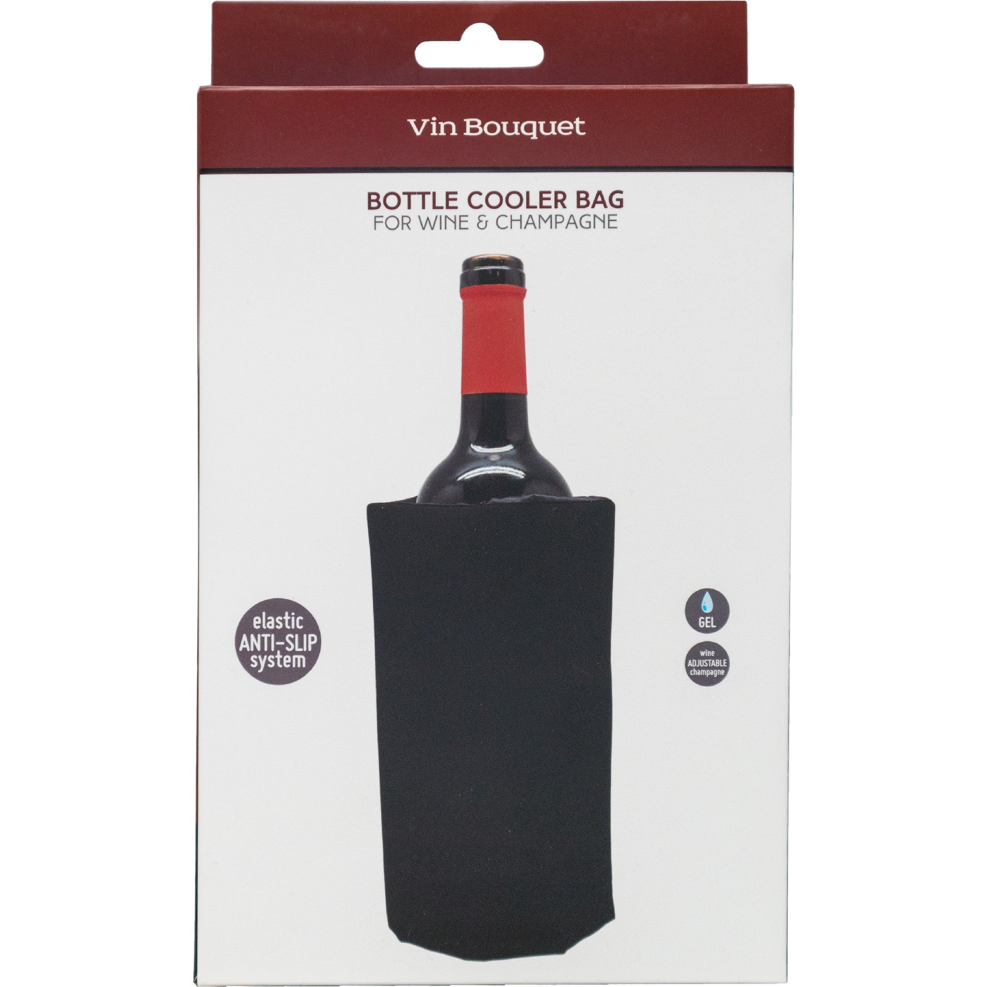 Funda Enfriadora Estampada para Botellas Mapa Mundi,Uvas Negras,Uvas Verdes,Negro