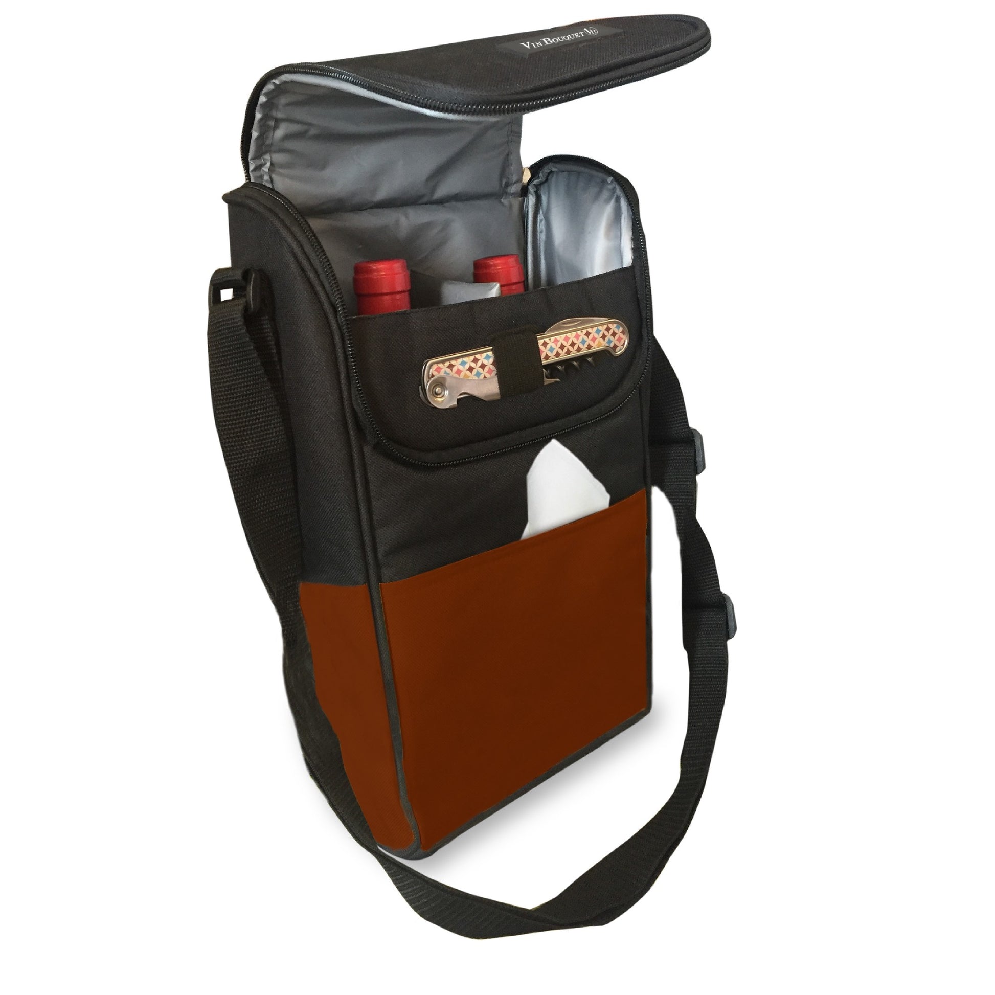 Bolsa térmica para 2 botellas con bolsillos