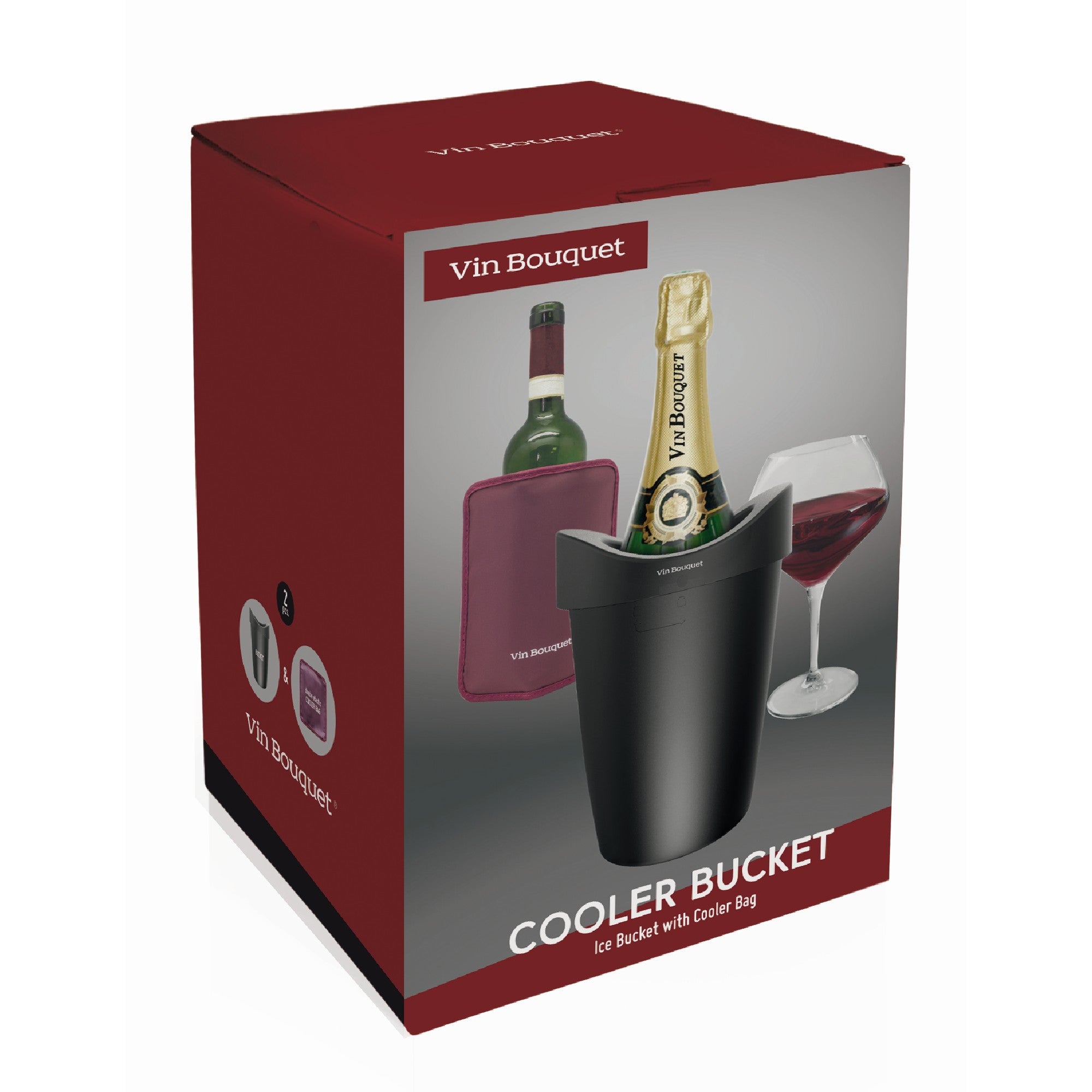 Cubitera Enfriadora de Vino con Funda Blanco,Negro