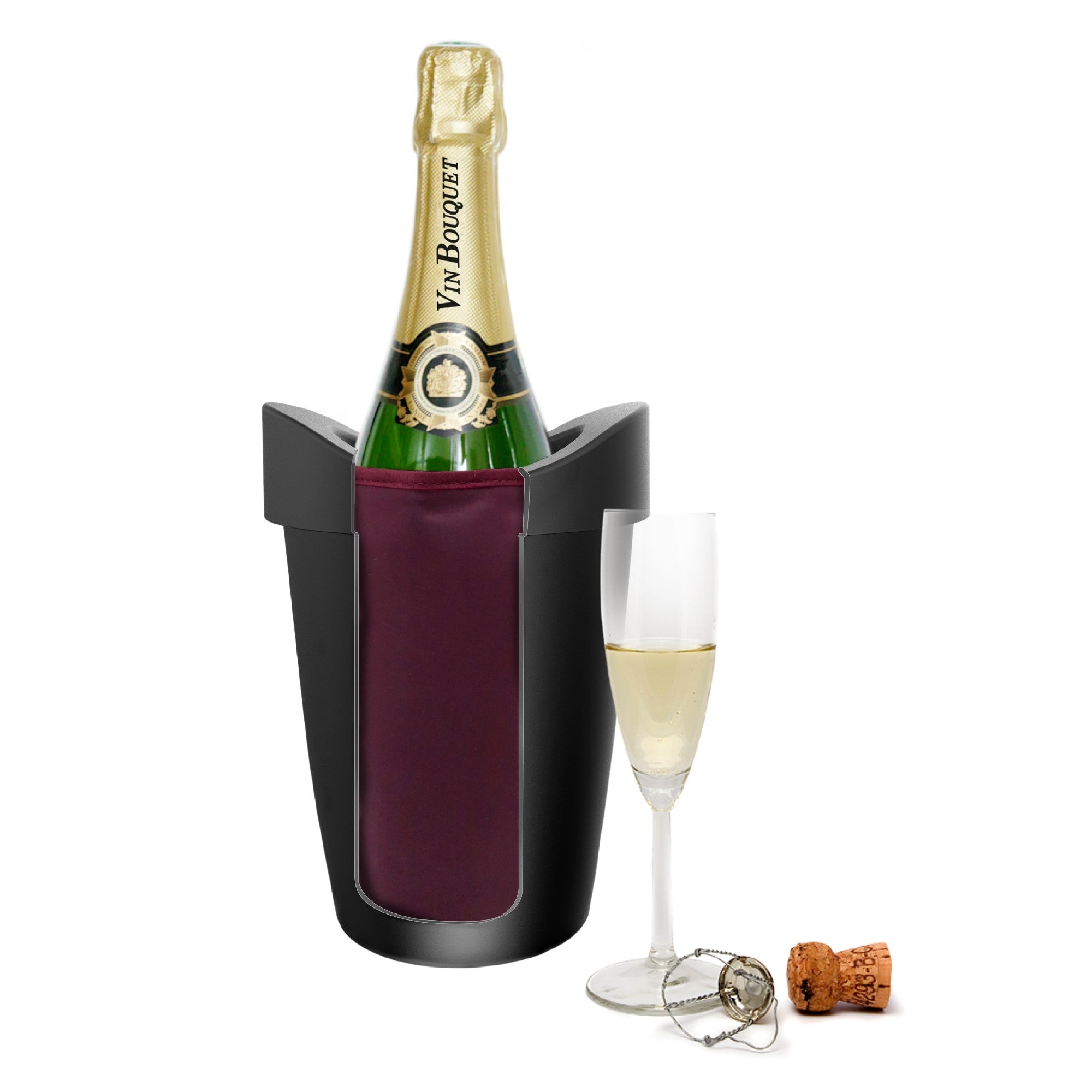 Cubitera Enfriadora de Vino con Funda Blanco,Negro