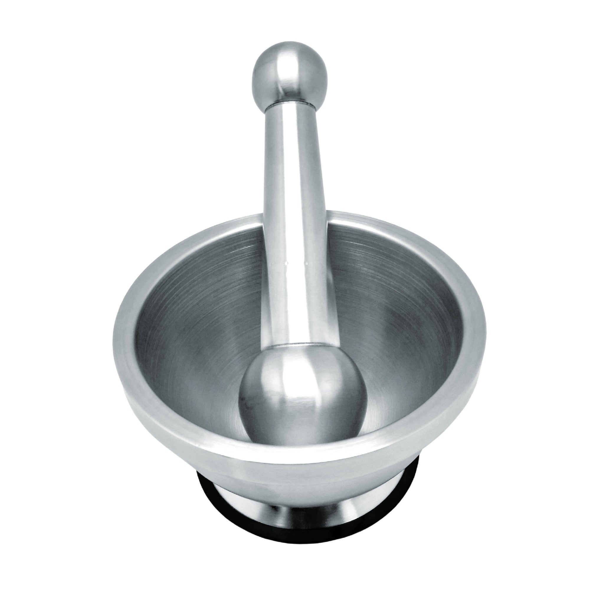 Mortero de acero inoxidable con base antideslizante