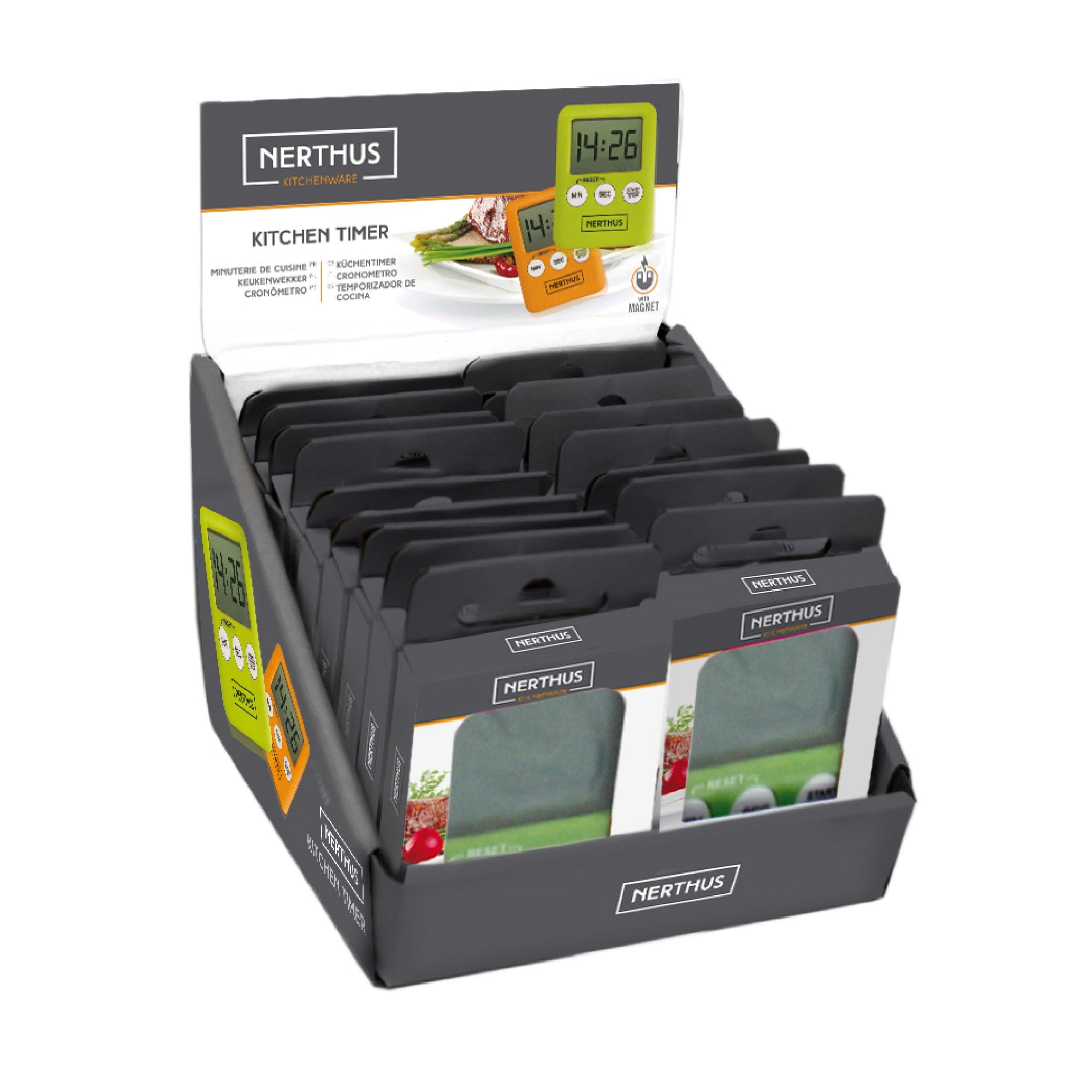 Temporizador digital de cocina con imán y alarma sonora