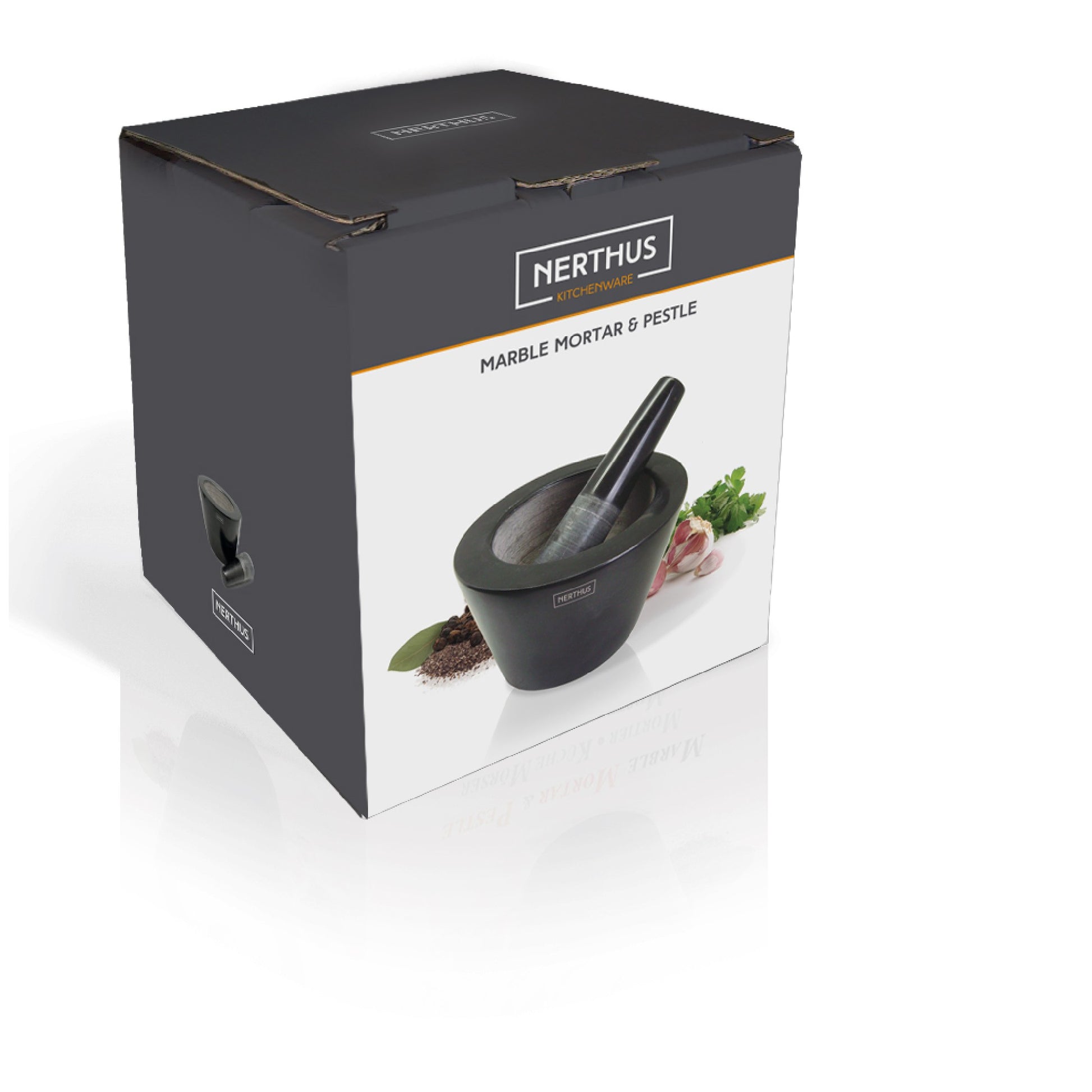 Mortero de mármol negro tradicional y resistente