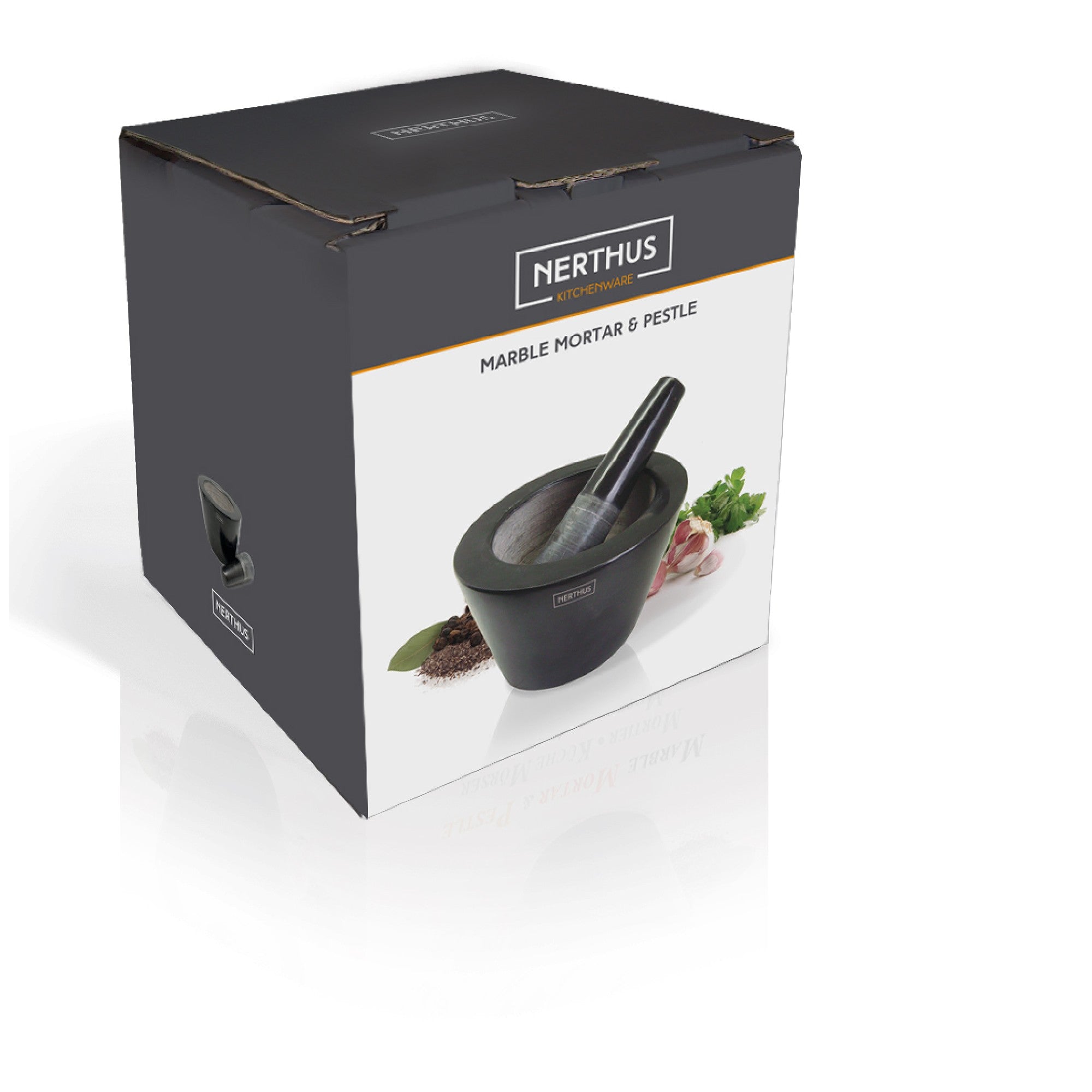 Mortero de mármol negro tradicional y resistente