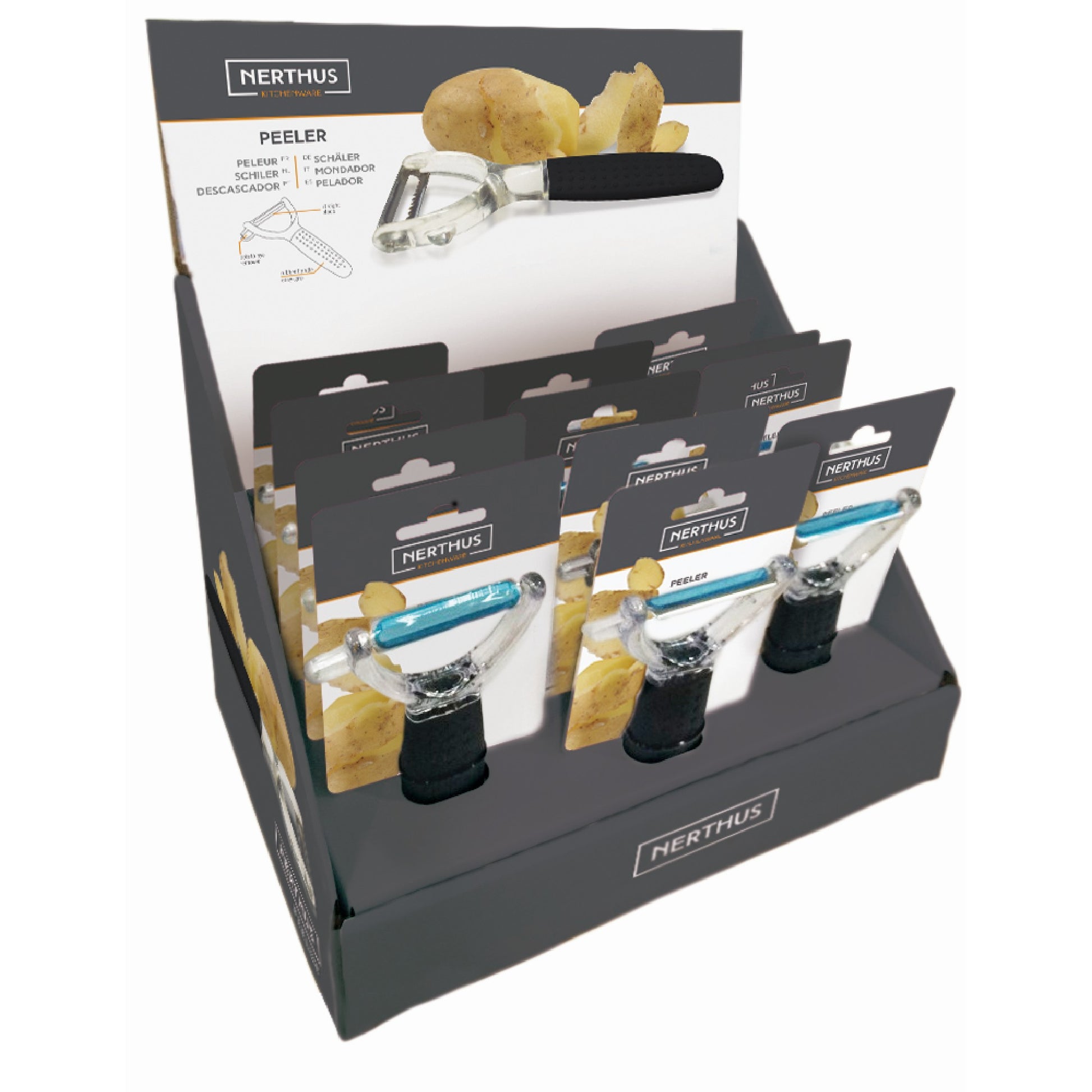 Pelador Y con cuchilla lisa y mango ergonómico