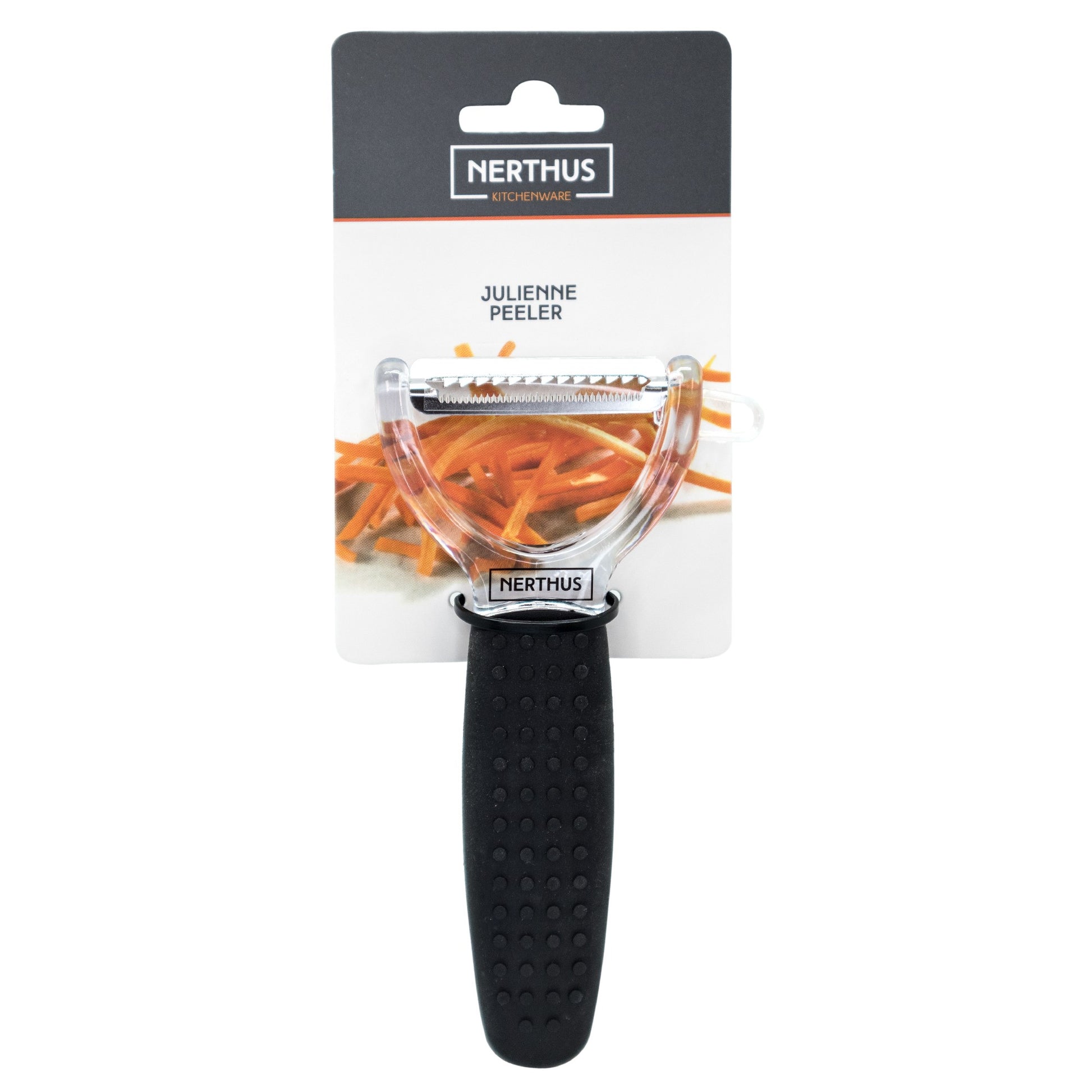 Pelador de cocina con cuchilla lisa y mango antideslizante