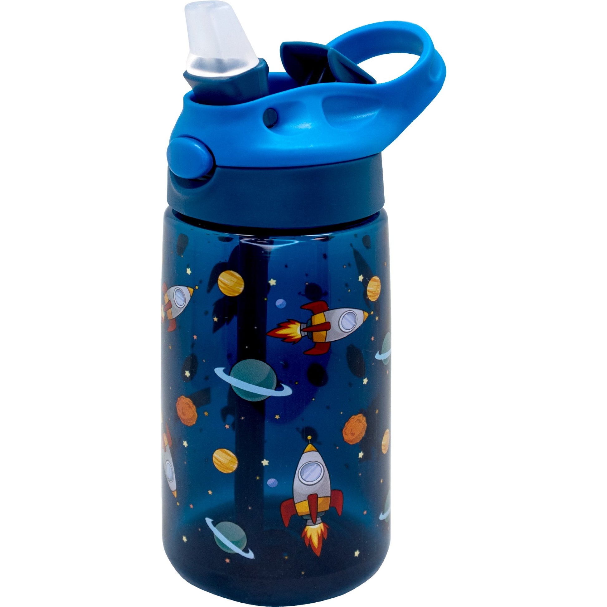 Botella Infantil Tritán 450 ml con Pajita Leones,Unicornios,Dinosaurios,Espacio,Fútbol,Coches