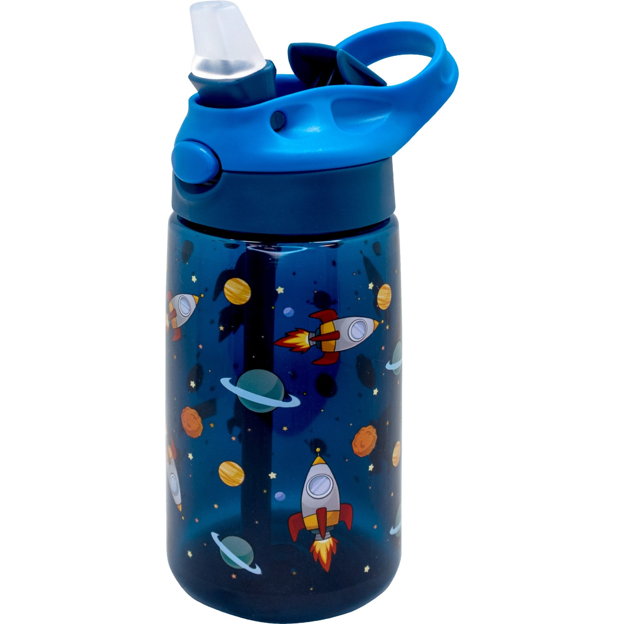 Botella Infantil Tritán 450 ml con Pajita Leones,Unicornios,Dinosaurios,Espacio,Fútbol,Coches