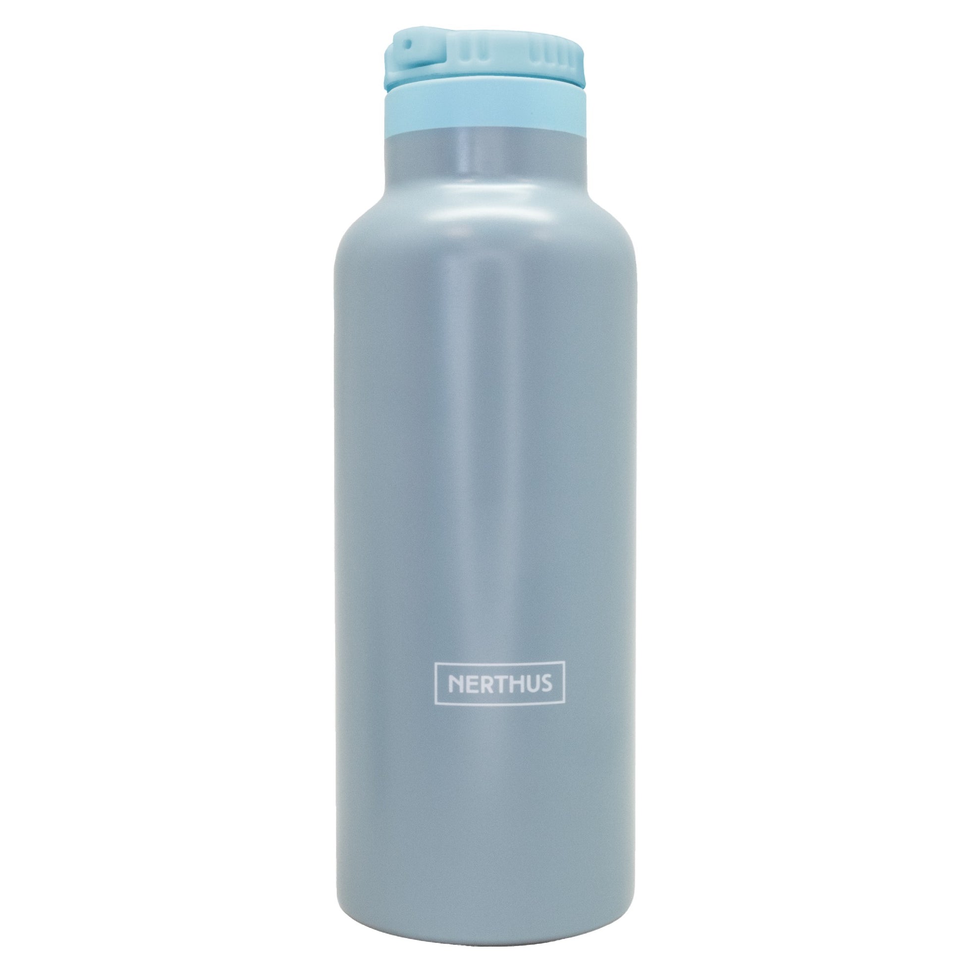 Botella Sport con Tapón Pajita Gris