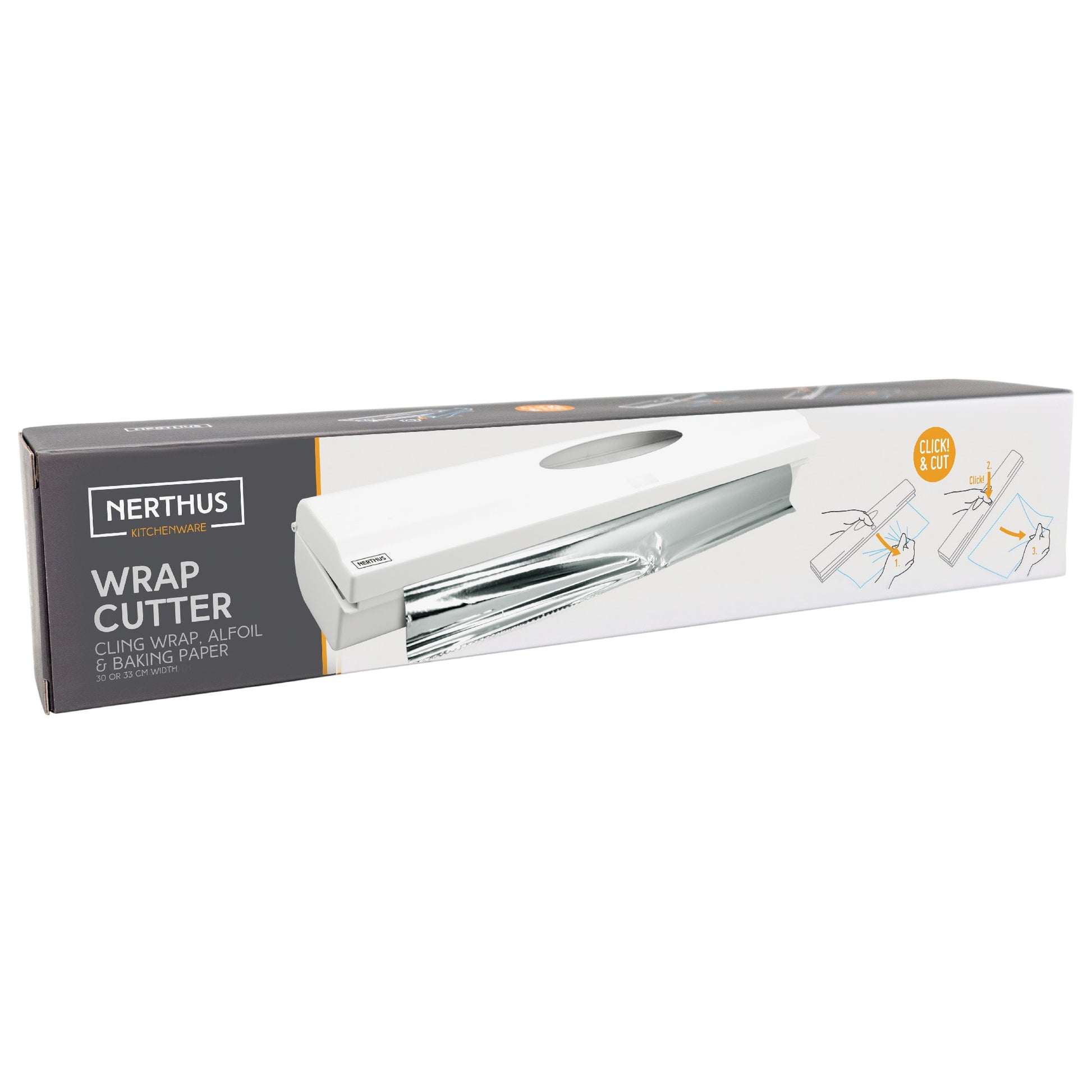 Portarrollos individual para film o papel de aluminio Gris,Blanco