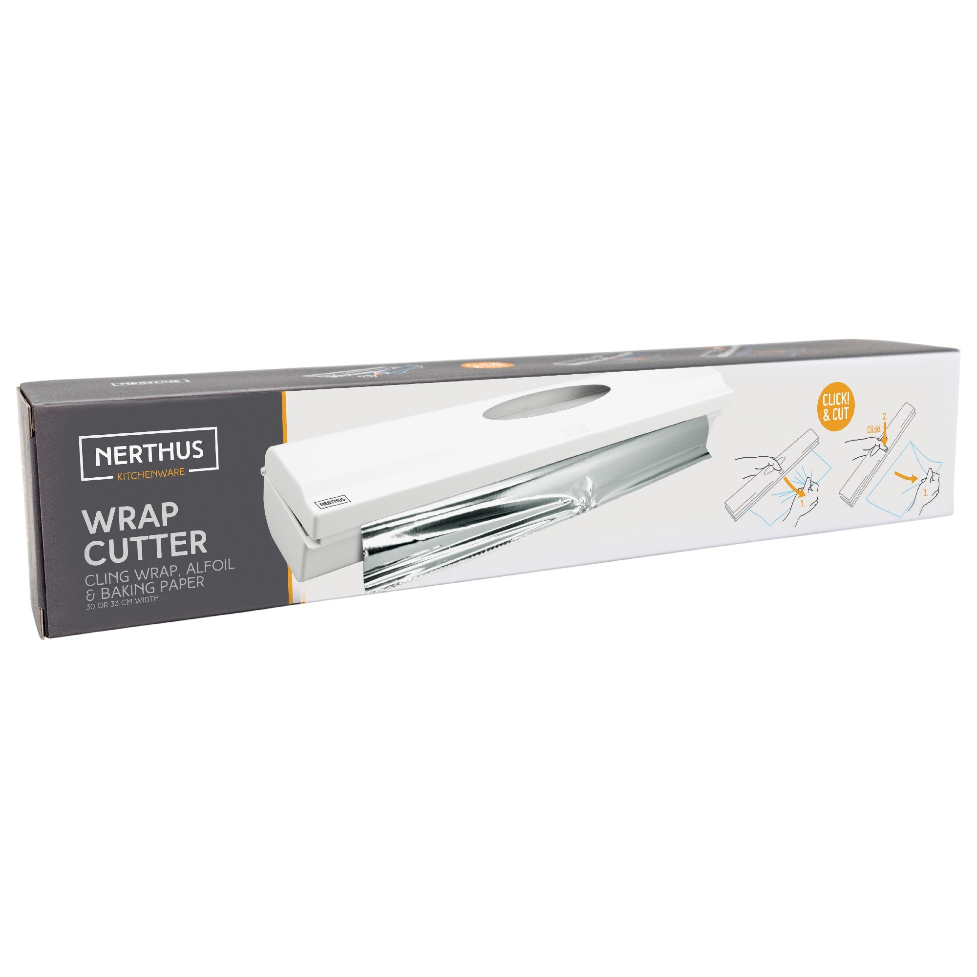 Portarrollos individual para film o papel de aluminio Gris,Blanco