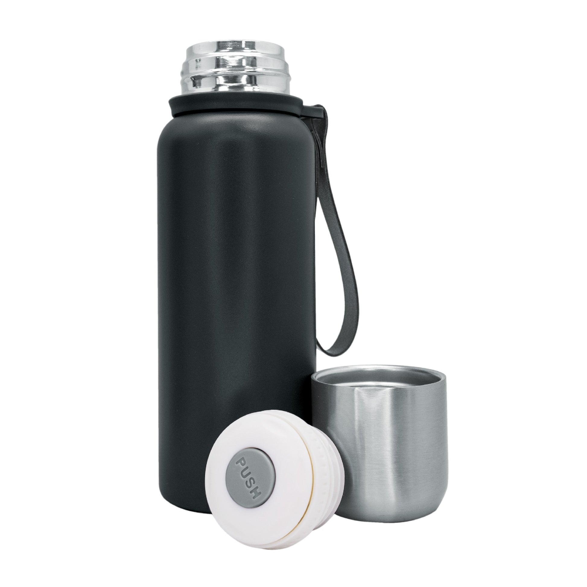 Termo acero inoxidable con vaso y tapón click 1300 ml,750 ml,500 ml