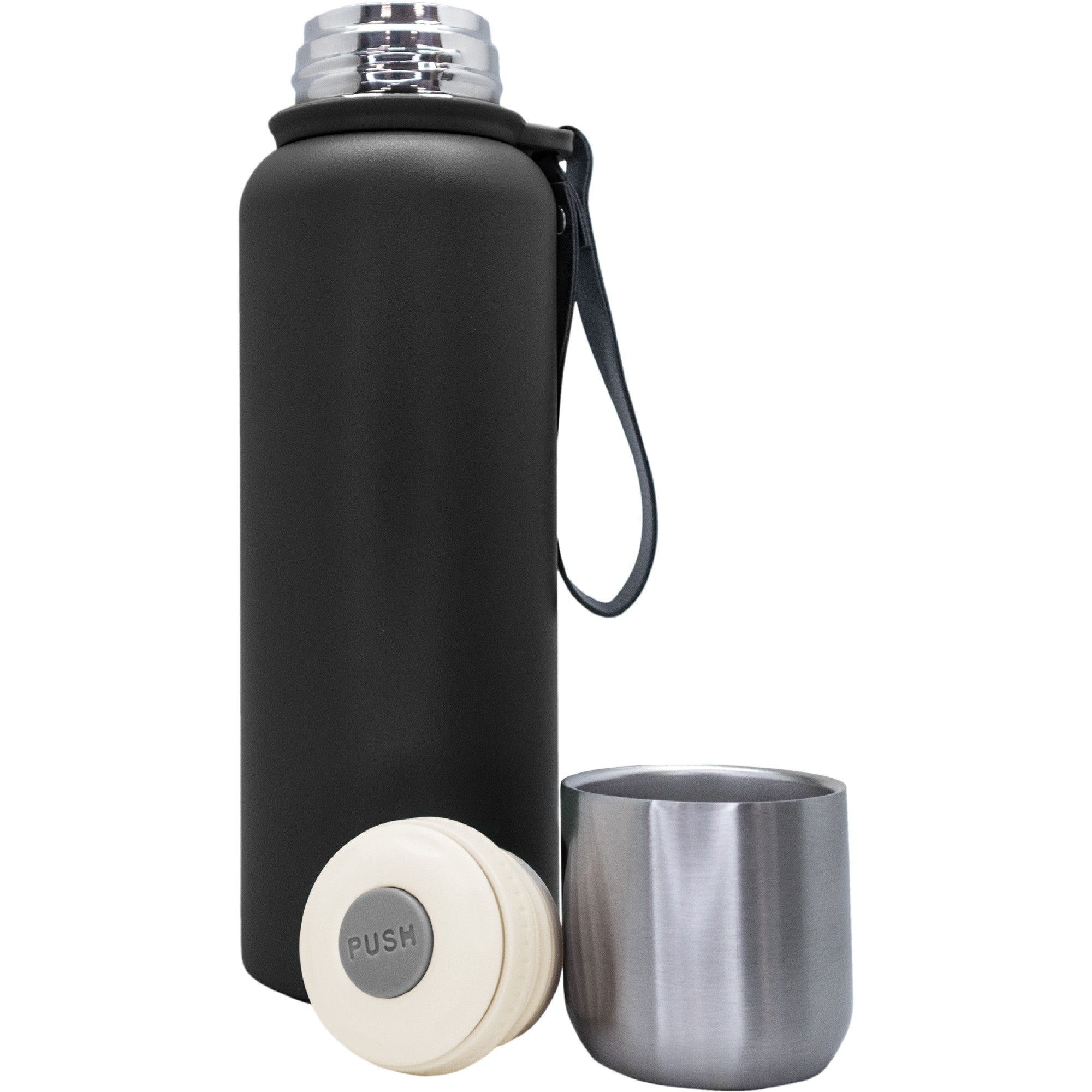 Termo acero inoxidable con vaso y tapón click 1300 ml,750 ml,500 ml