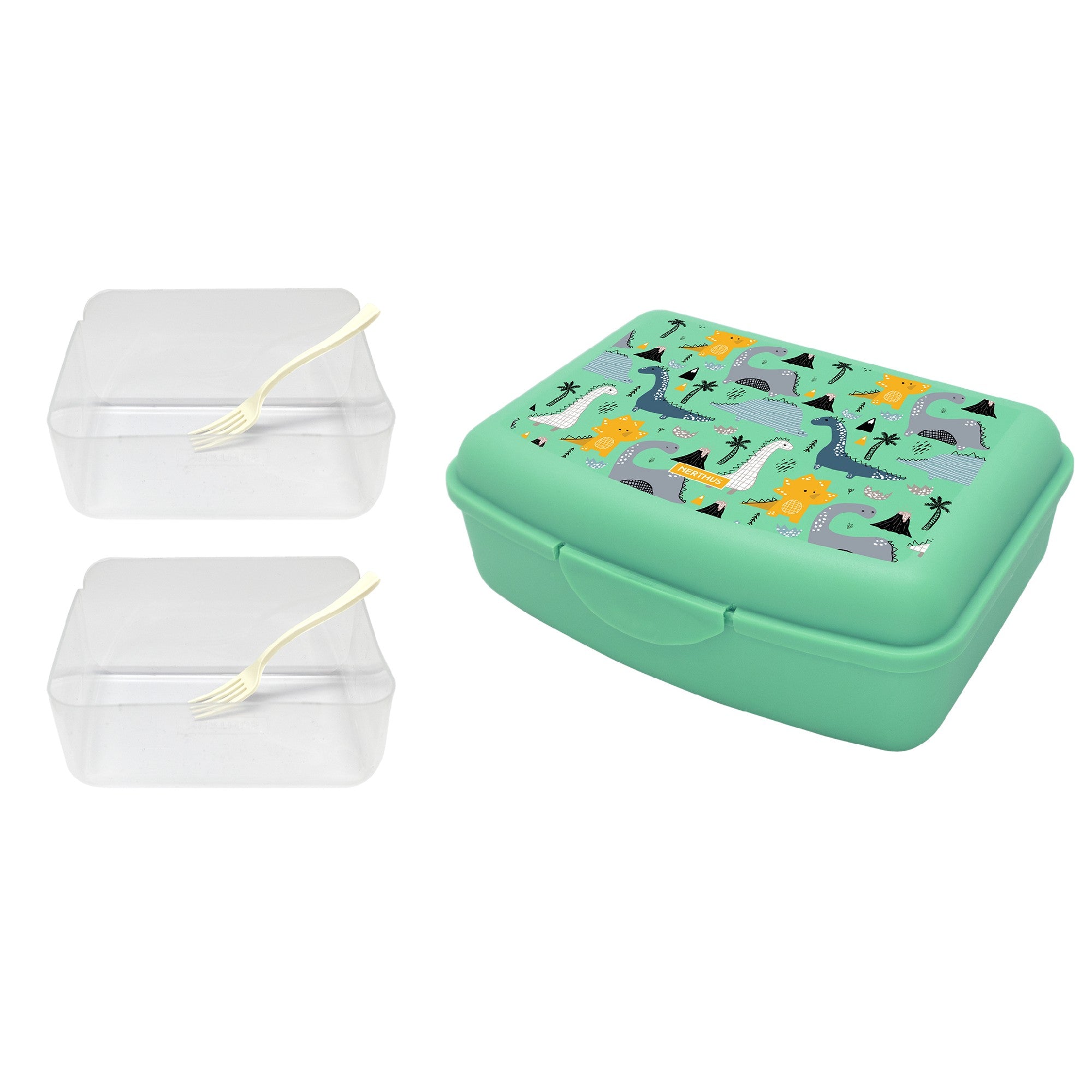 Fiambrera Infantil Dinosaurios / 2 Contenedores