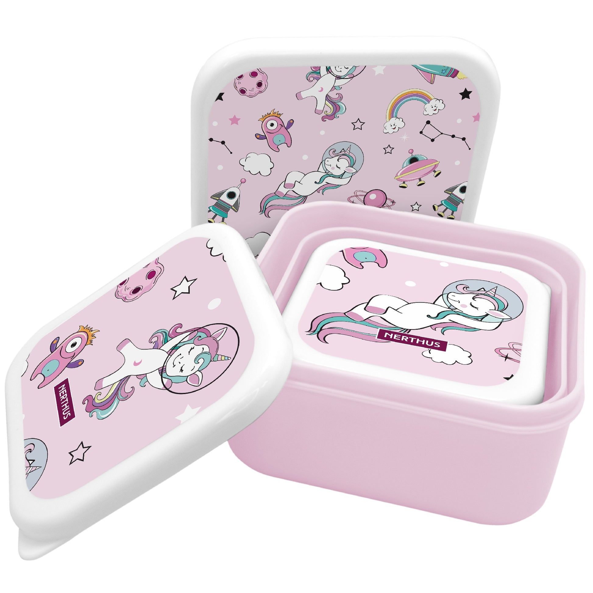 Set Fiambreras Infantiles Apilables Unicornios