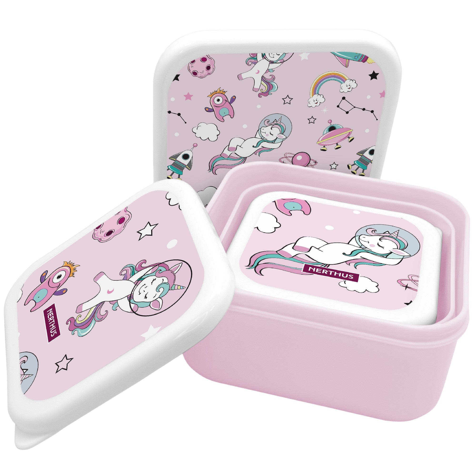 Set Fiambreras Infantiles Apilables Unicornios