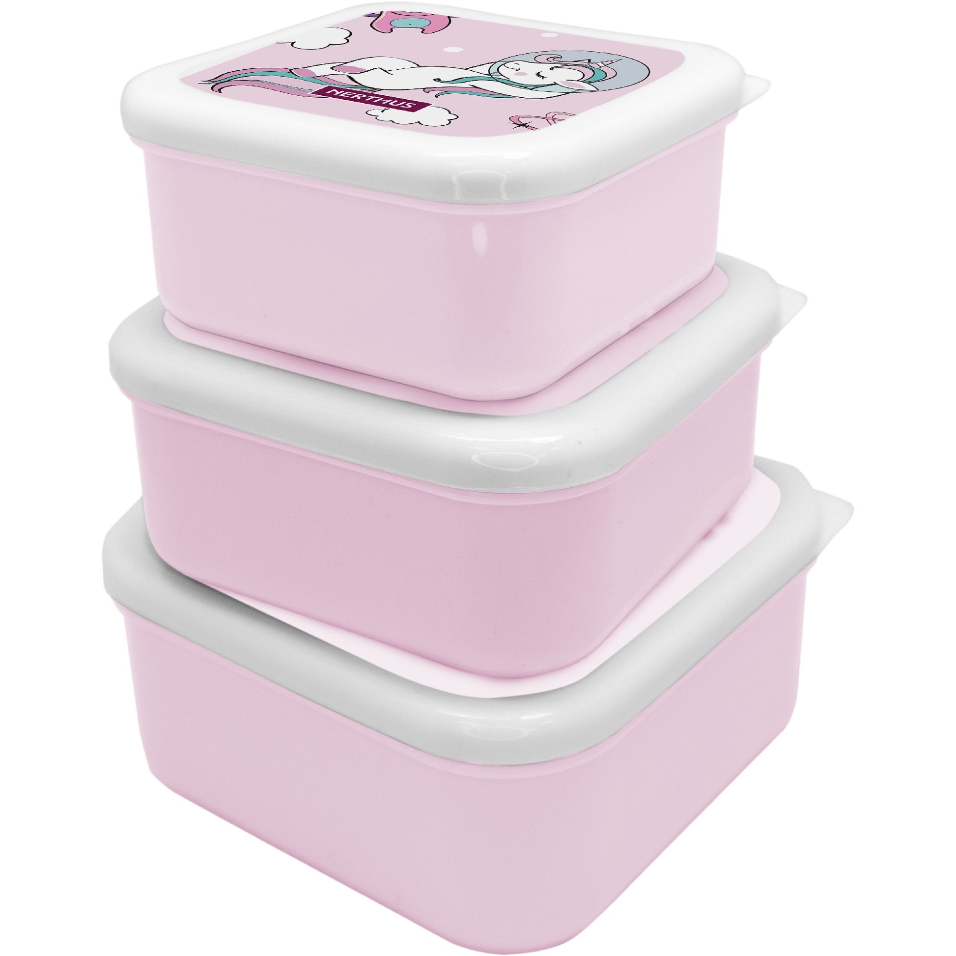 Set Fiambreras Infantiles Apilables Leones,Unicornios,Dinosaurios,Espacio,Fútbol,Coches