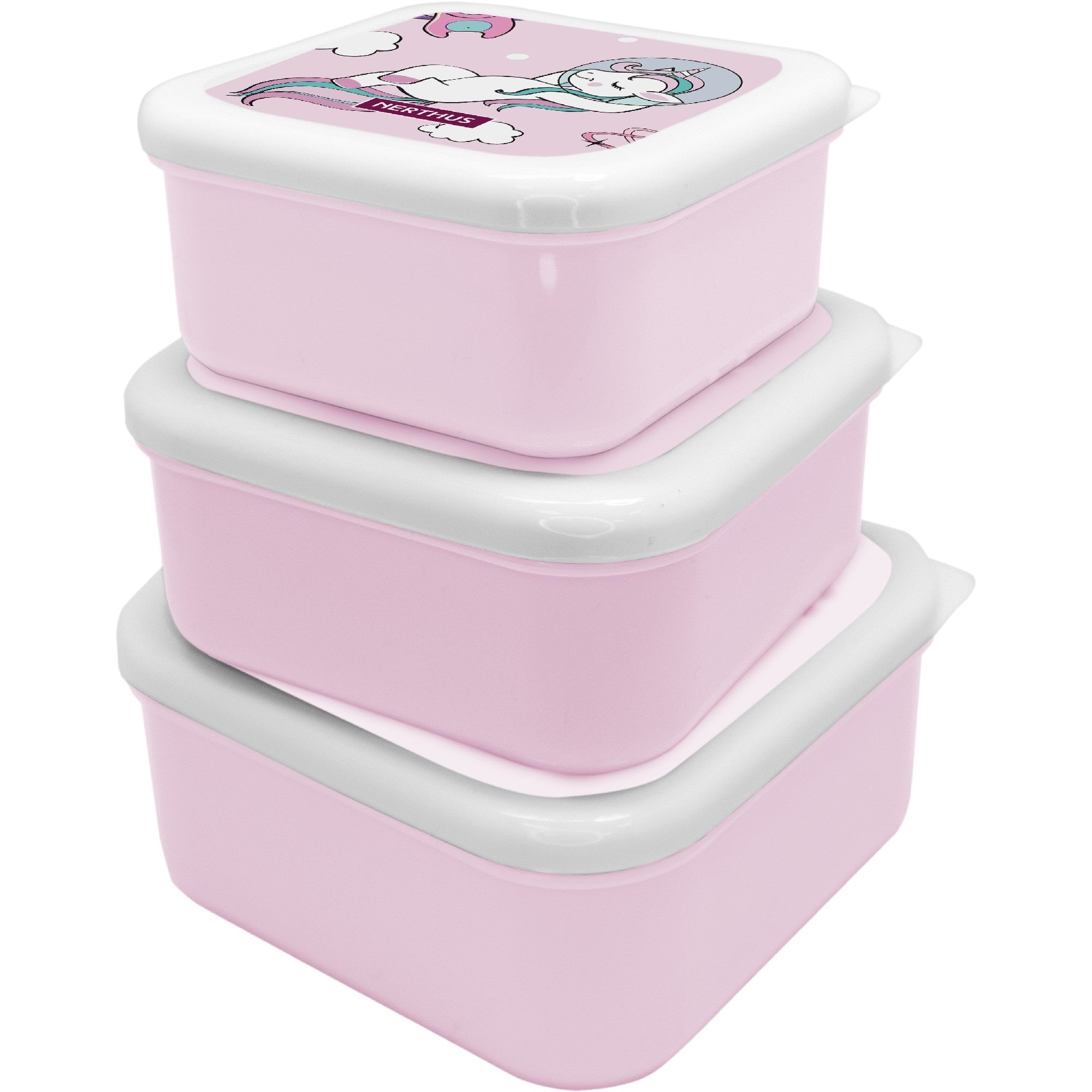 Set Fiambreras Infantiles Apilables Leones,Unicornios,Dinosaurios,Espacio,Fútbol,Coches