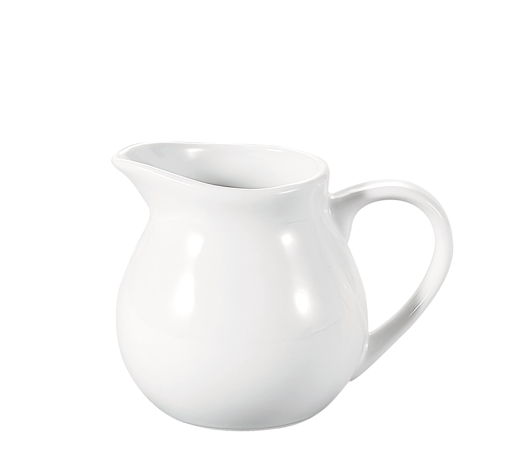 Jarra de leche de porcelana blanca