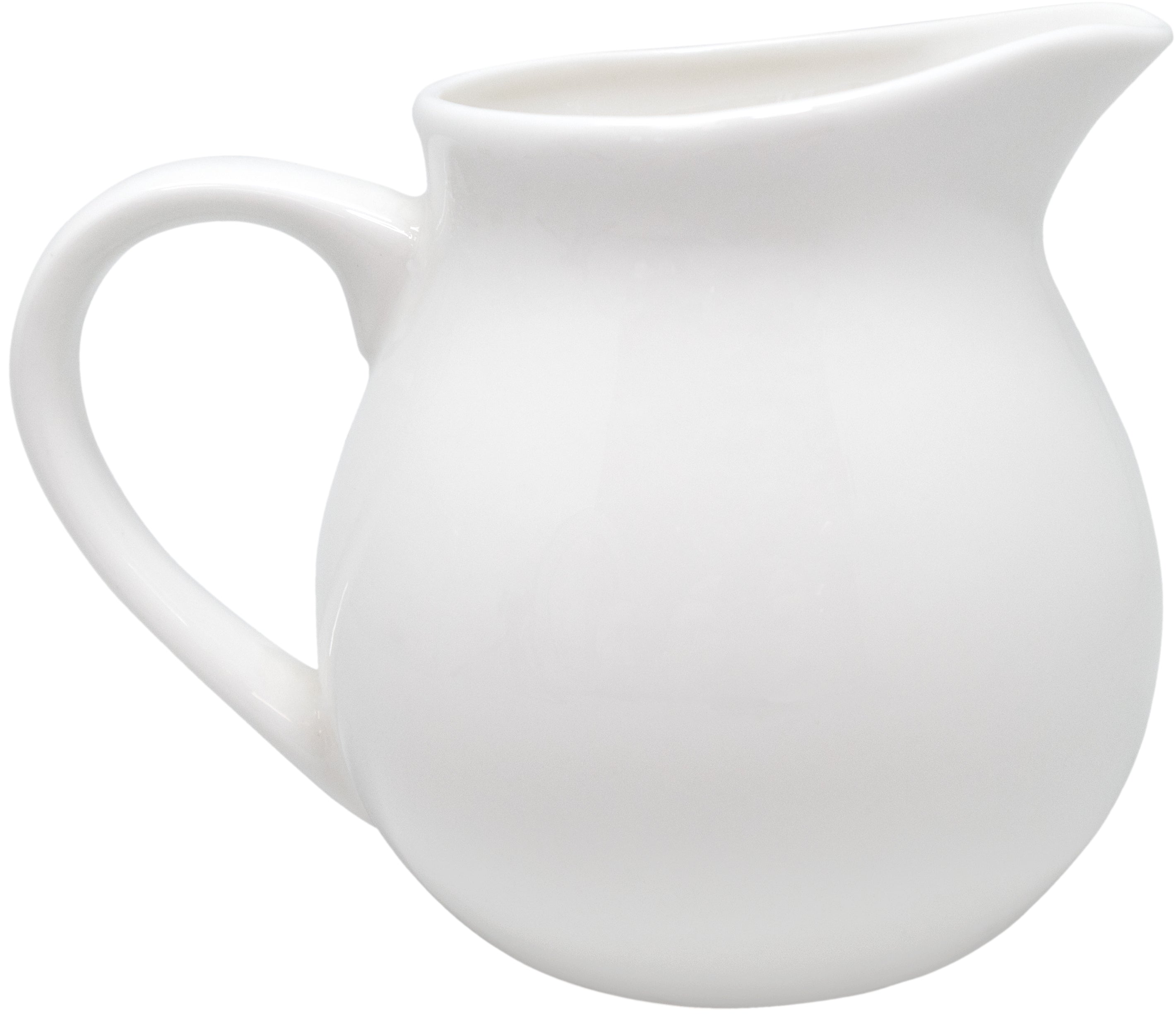 Jarra de leche de porcelana blanca