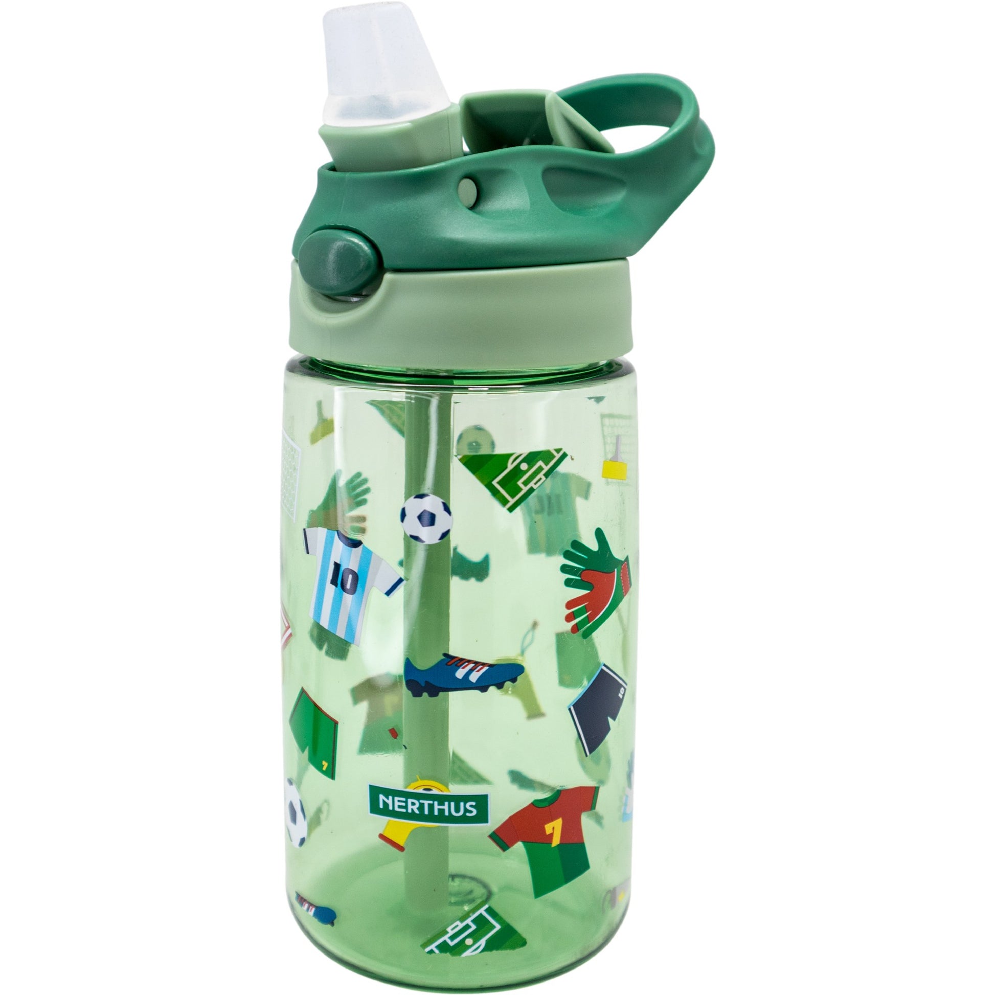Botella Infantil Tritán 450 ml con Pajita Leones,Unicornios,Dinosaurios,Espacio,Fútbol,Coches